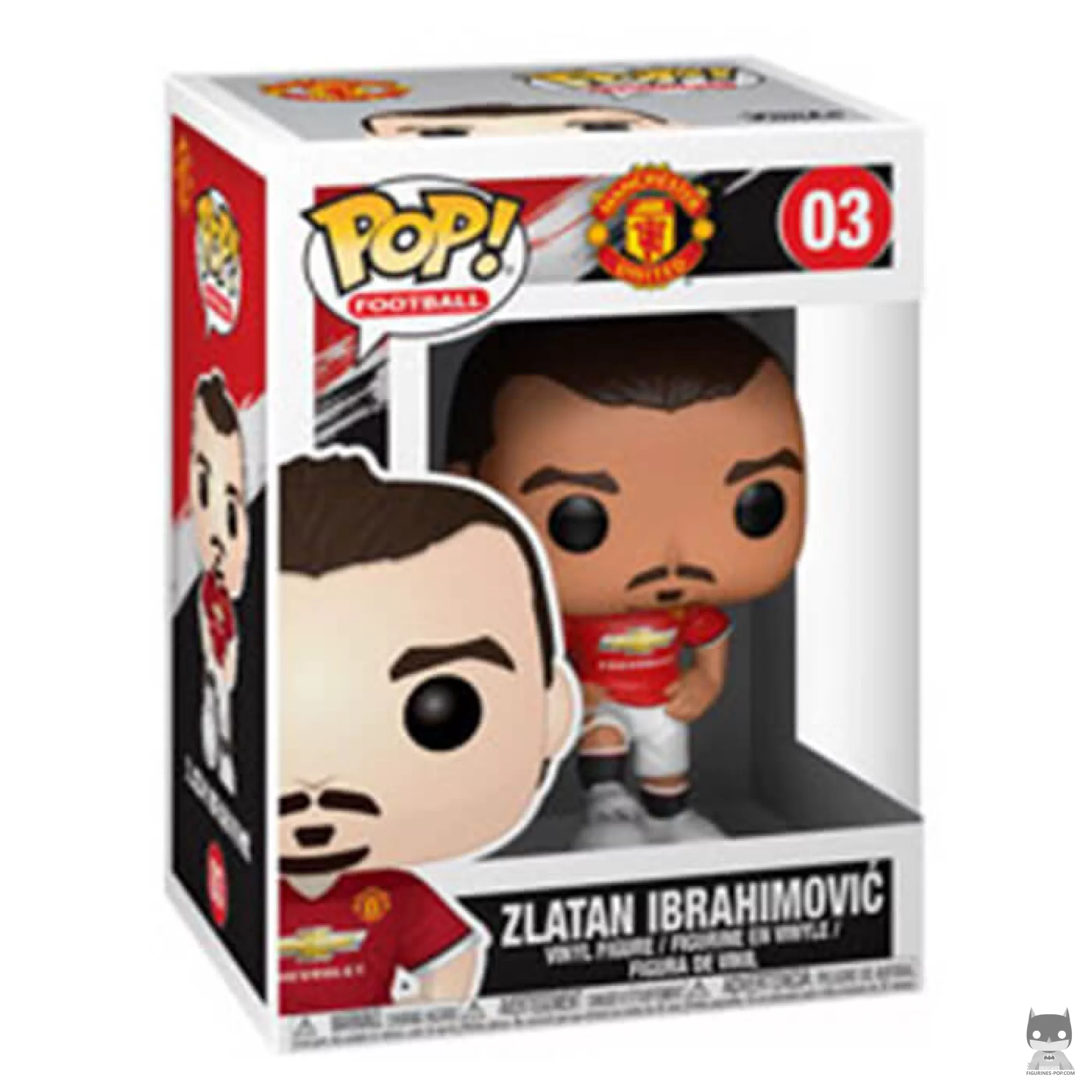 Figura Funko Pop! Zlatan Ibrahimovic (Manchester United) en su caja