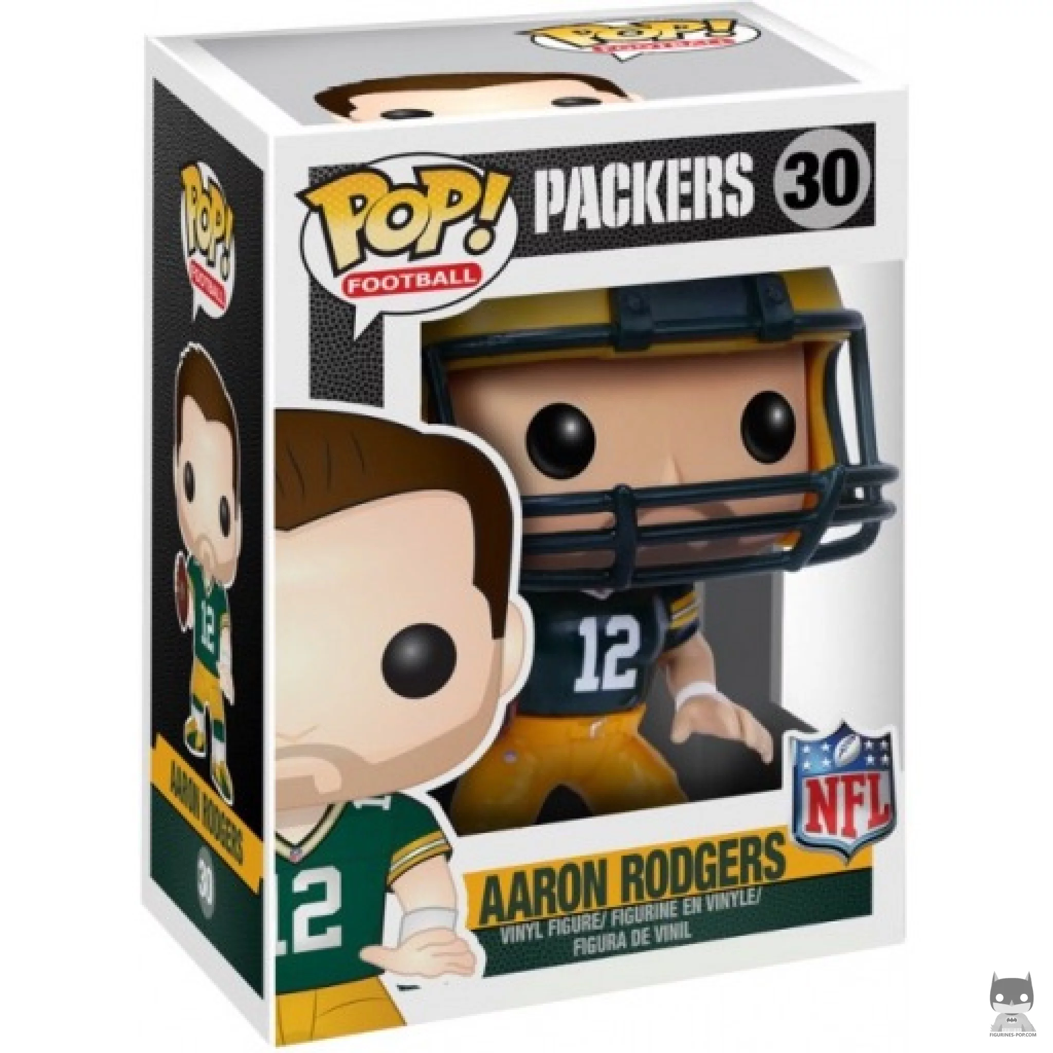Figura Funko Pop! Aaron Rodgers en su caja