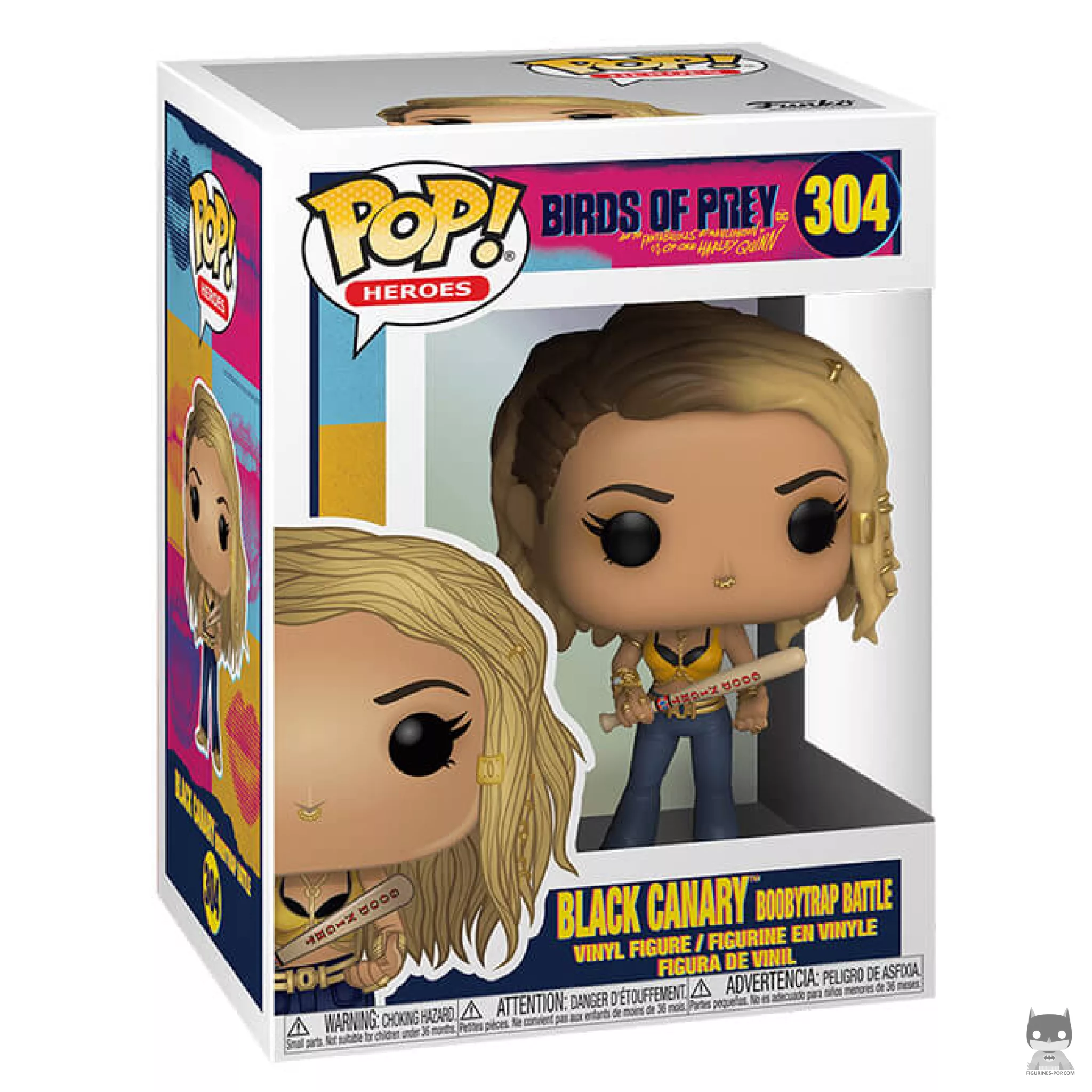 Figura Funko Pop! Canario Negro batalla con trampas en su caja