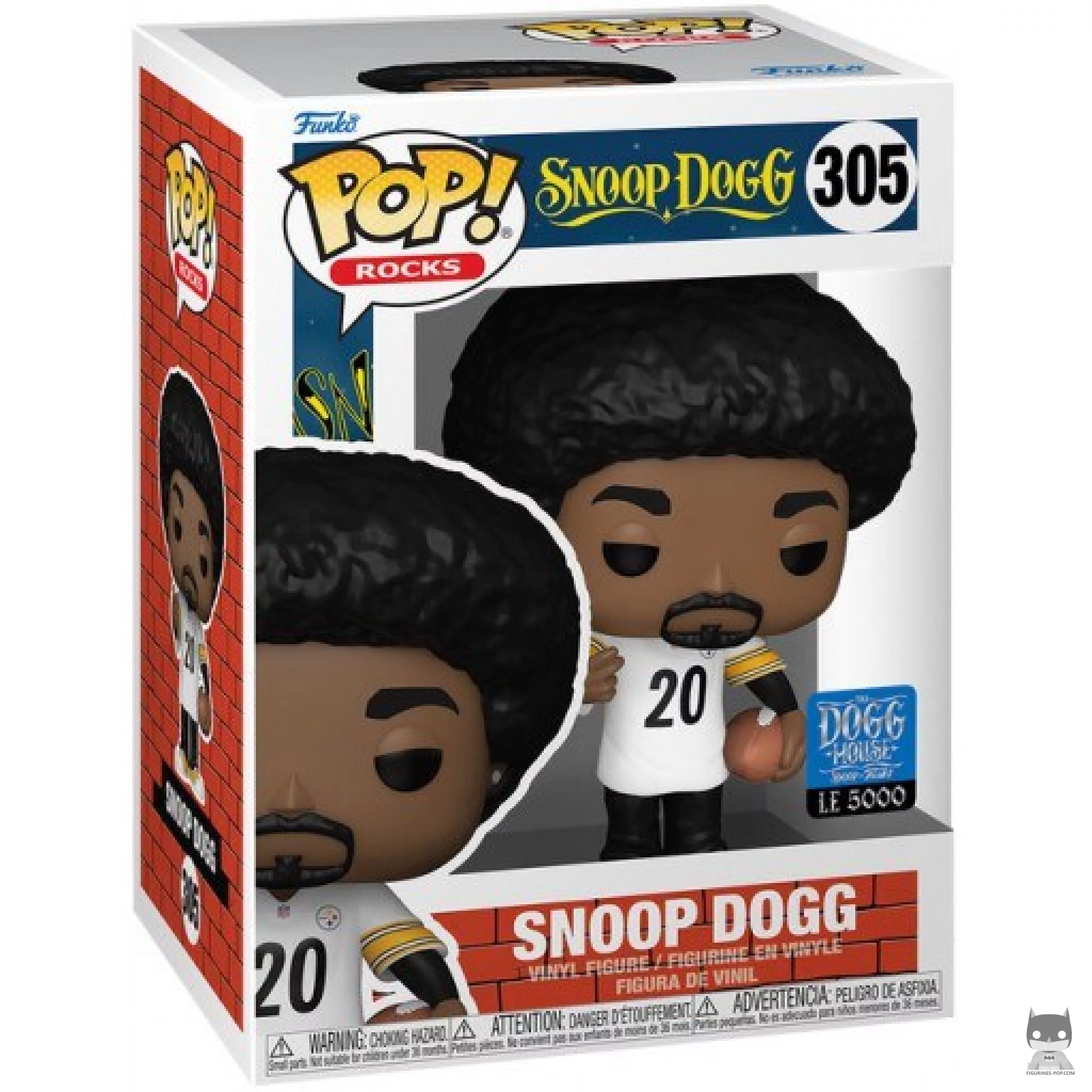 Figura Funko Pop! Snoop Dogg con camiseta de los Steelers en su caja