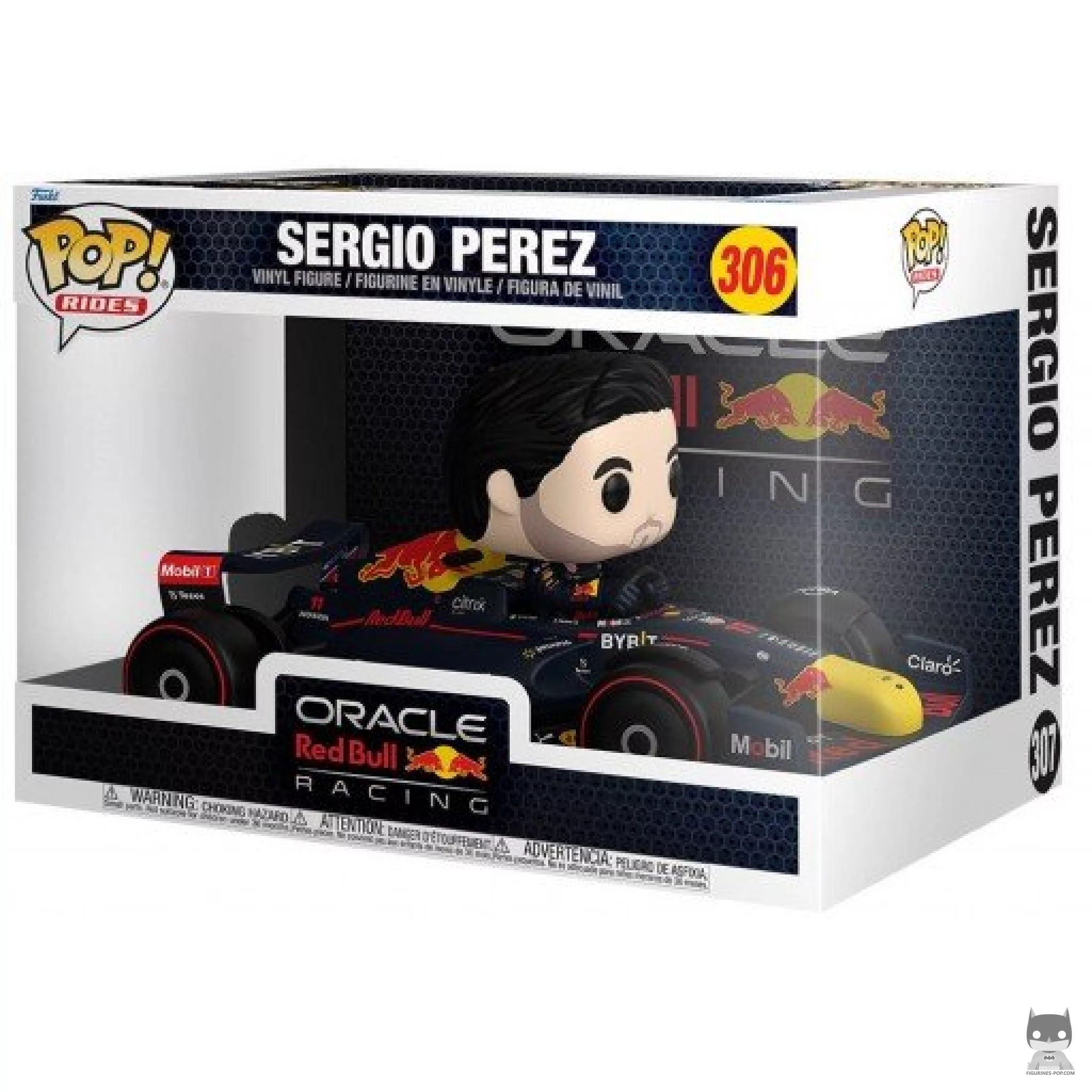 Figura Funko Pop! Sergio Pérez con el Red Bull F1 en su caja