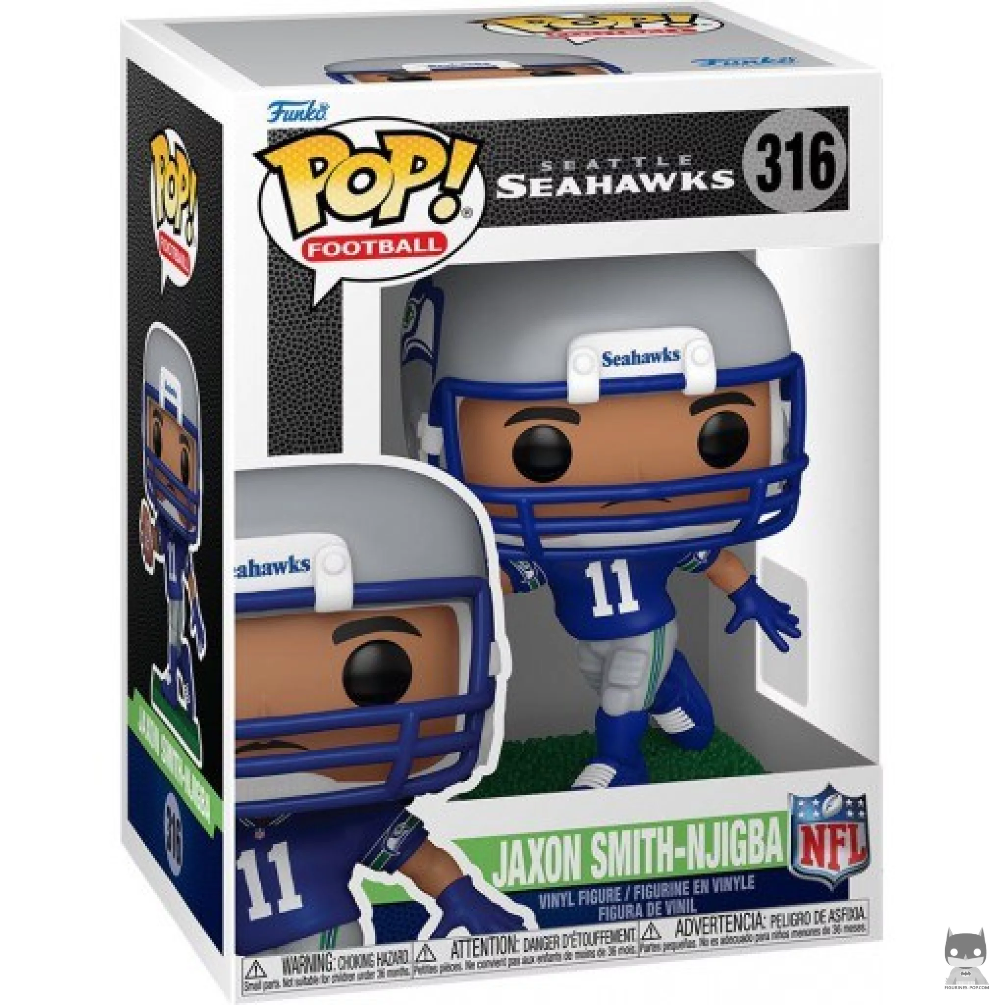 Figura Funko Pop! Jaxon Smith-Njigba (Seattle Seahawks) en su caja