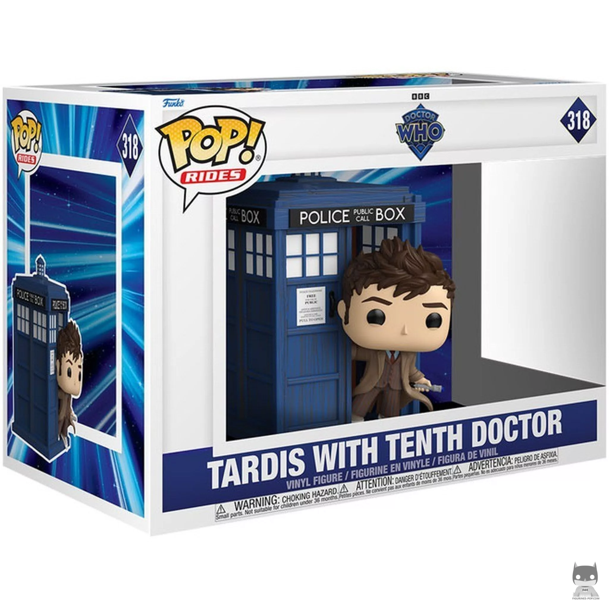 Figura Funko Pop! TARDIS con el Décimo Doctor en su caja