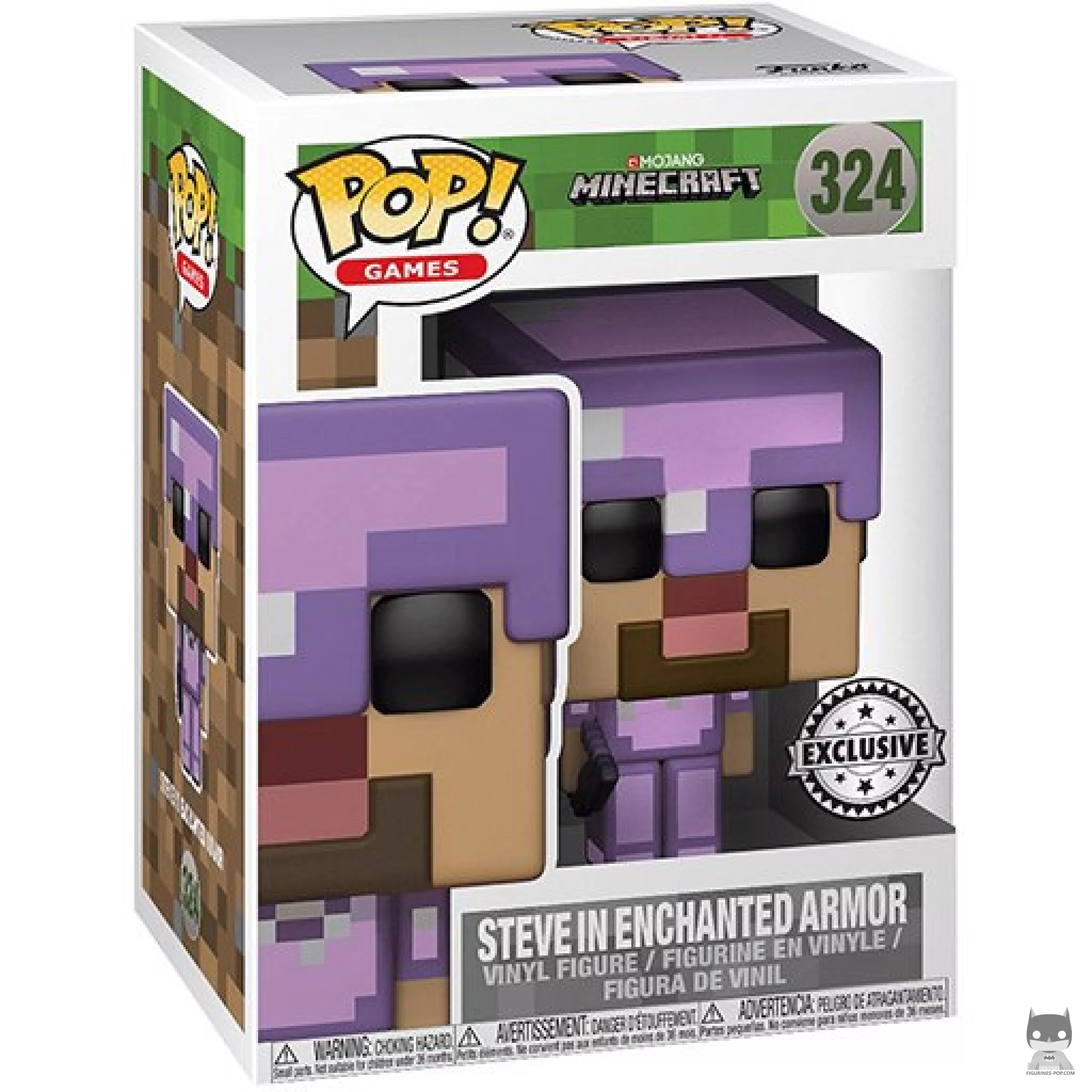 Figura Funko Pop! Steve con armadura encantada en su caja