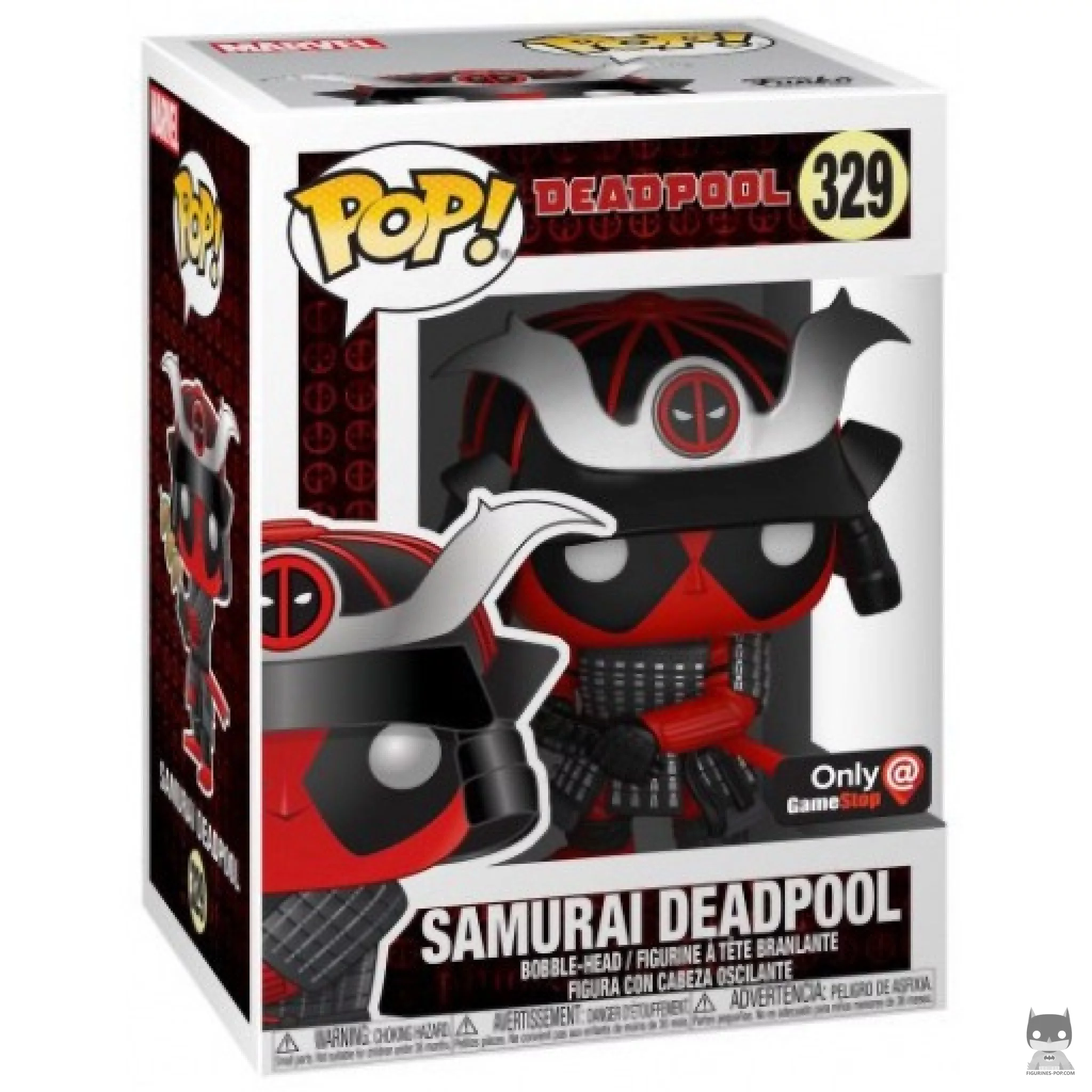 Figura Funko Pop! Deadpool samurái en su caja