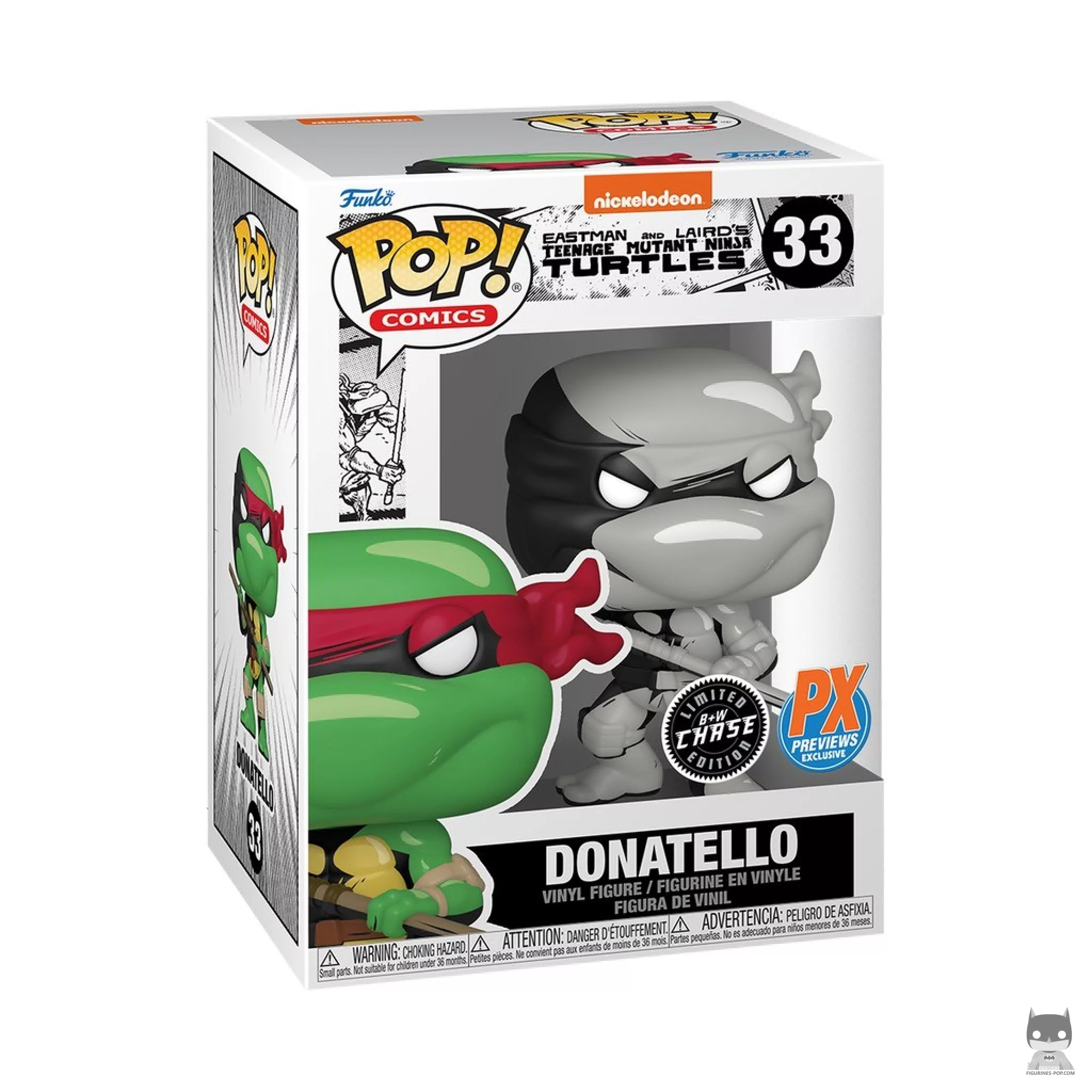 Figura Funko Pop! Donatello (Negro & Chase blanco) en su caja