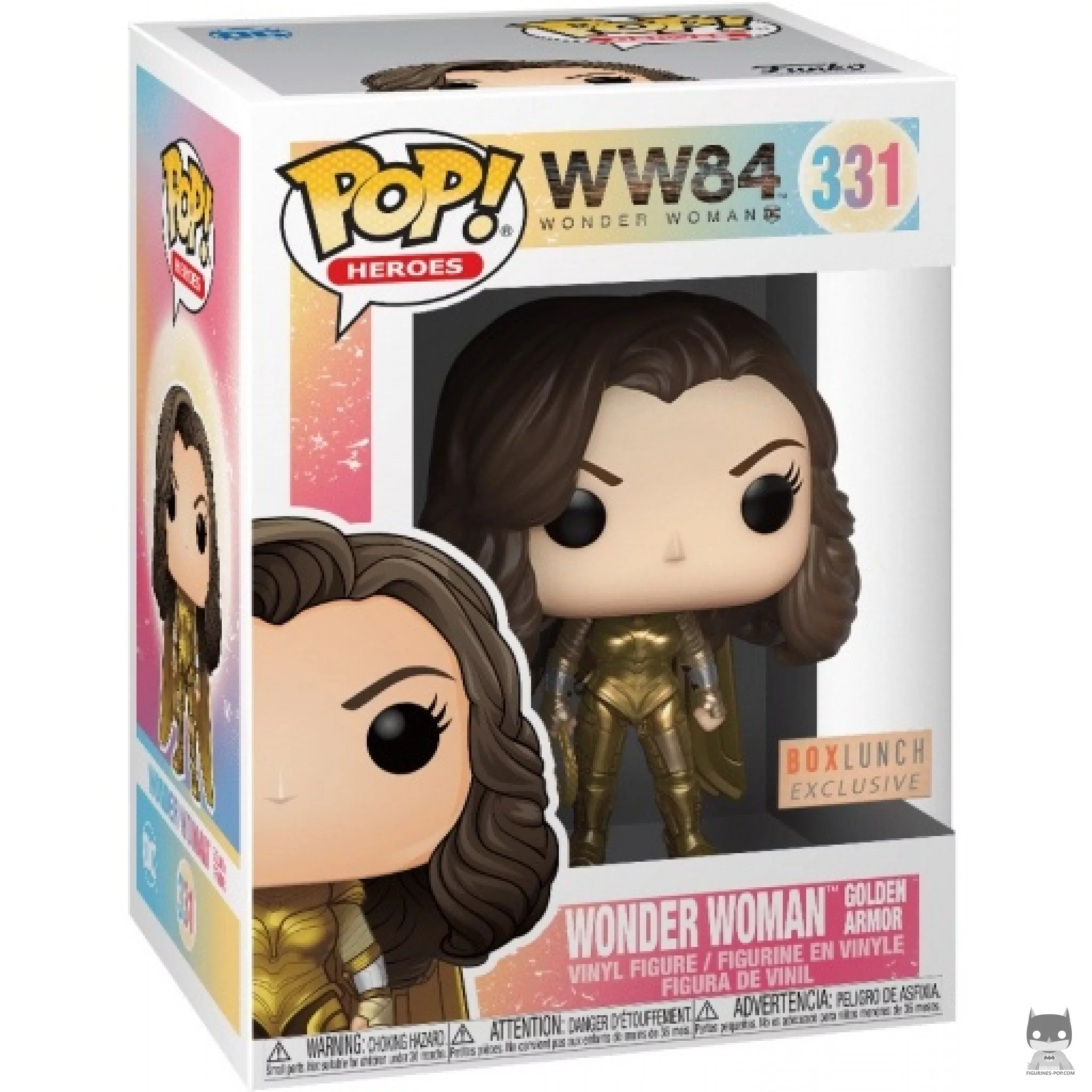 Figura Funko Pop! Wonder Woman armadura dorada (Metalizado) en su caja