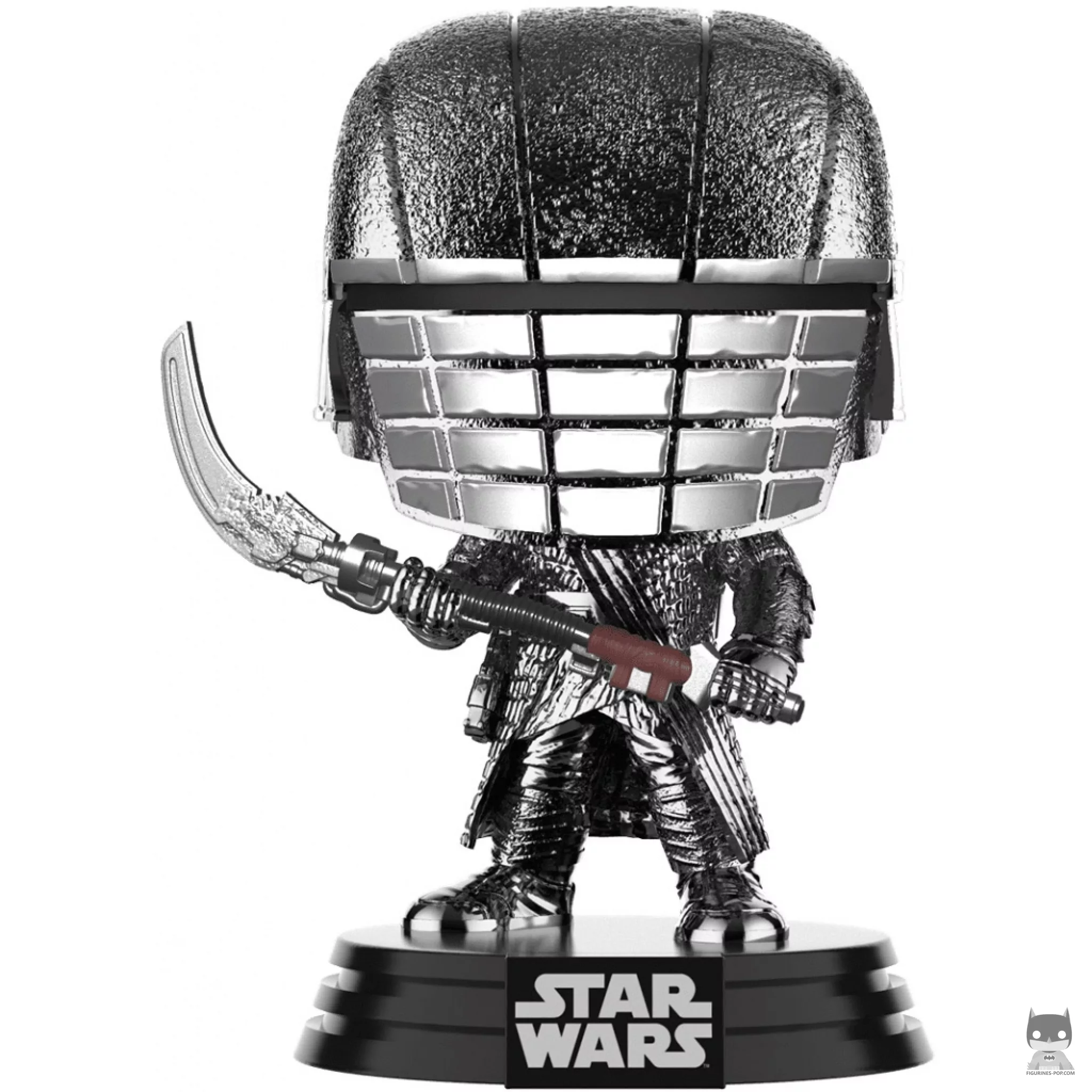 Figura Funko Pop! Caballero de Ren con guadaña (Cromado hematita) (Star Wars: Episodio IX, El ascenso de Skywalker)