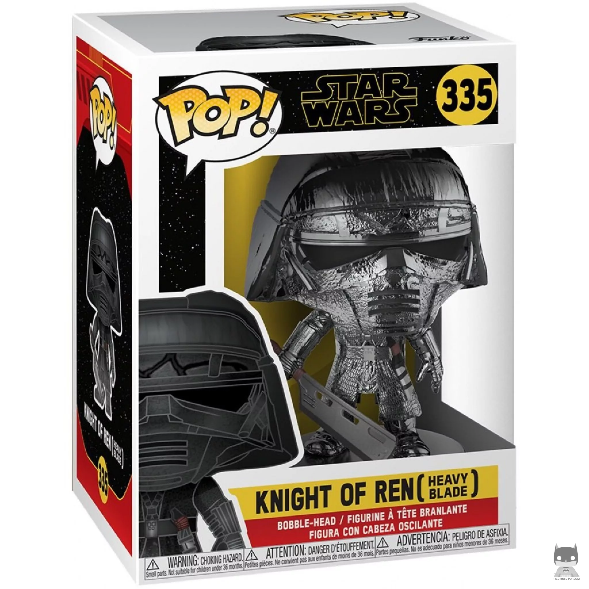 Figura Funko Pop! Caballero de Ren con hoja pesada (Cromado hematita) en su caja