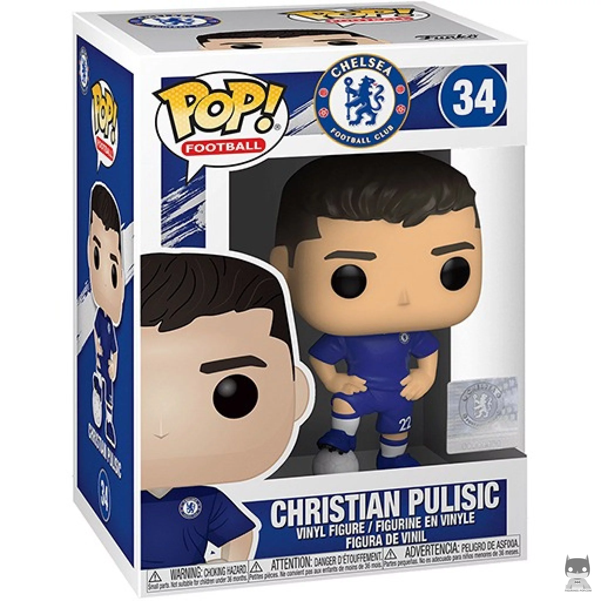 Figura Funko Pop! Christian Pulisic (Chelsea) en su caja