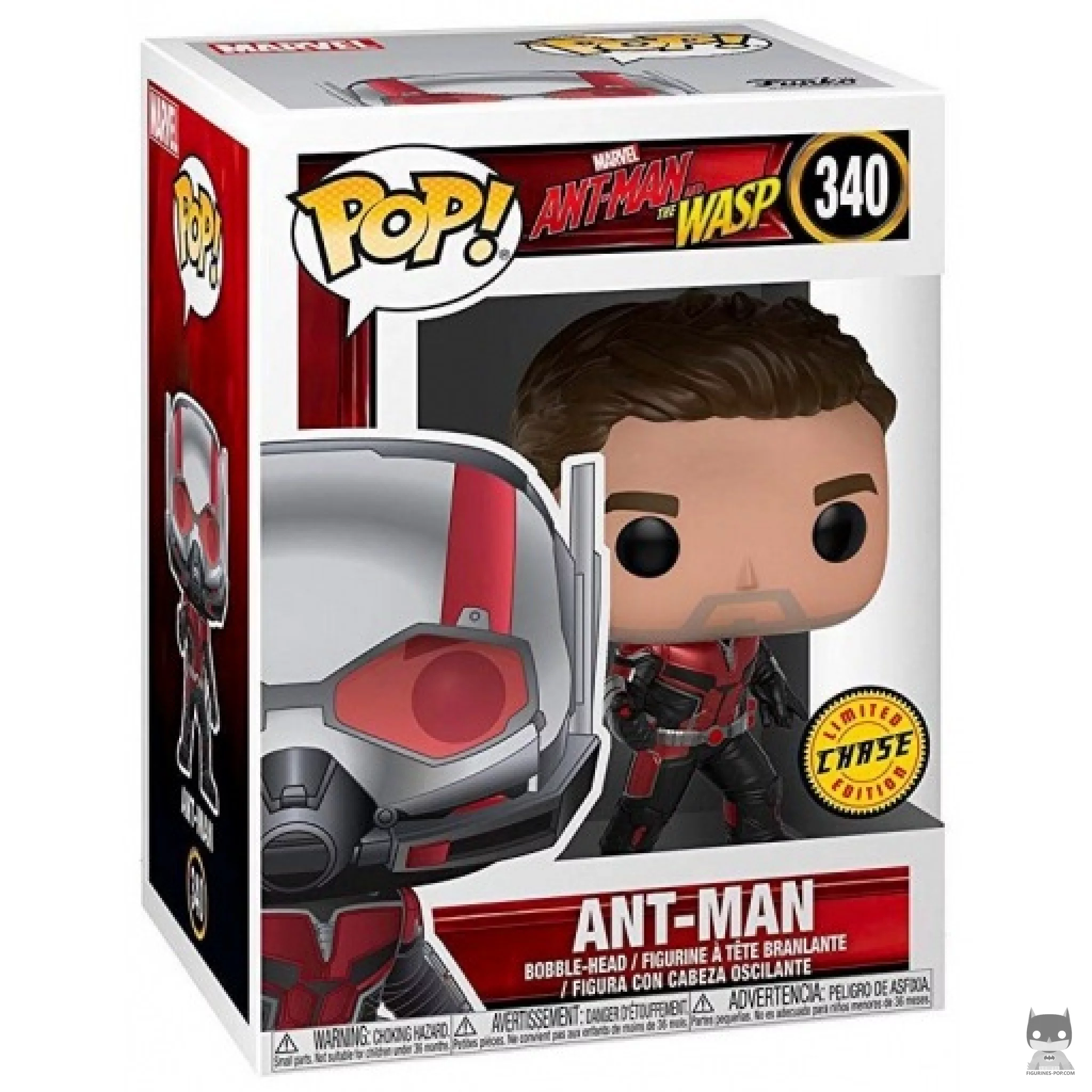 Figura Funko Pop! Ant-Man (Sin máscara) (Chase) en su caja