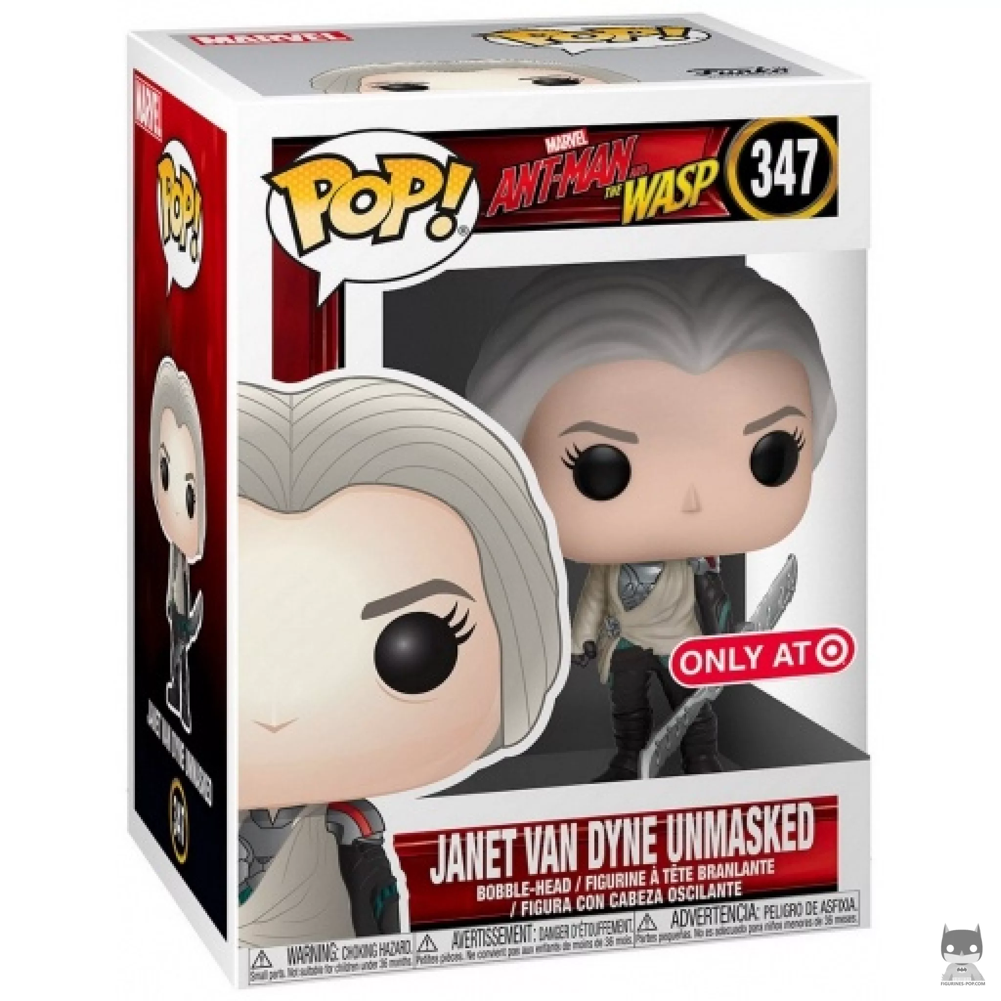 Figura Funko Pop! Janet van Dyne (Sin máscara) en su caja