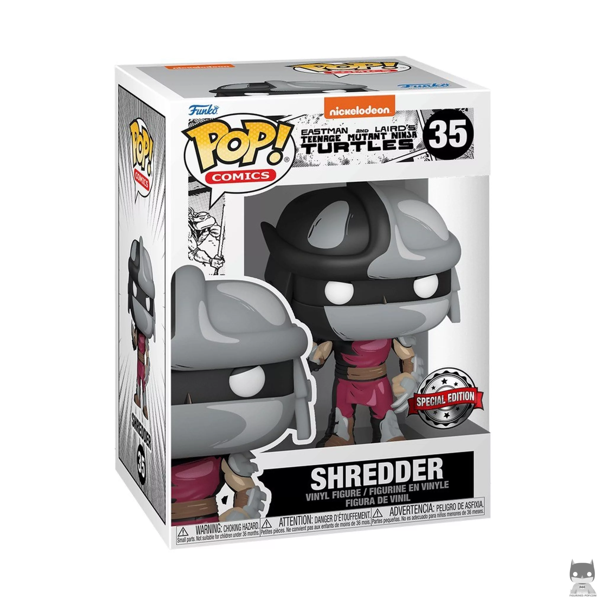 Figura Funko Pop! Shredder (Negro & Chase blanco) en su caja