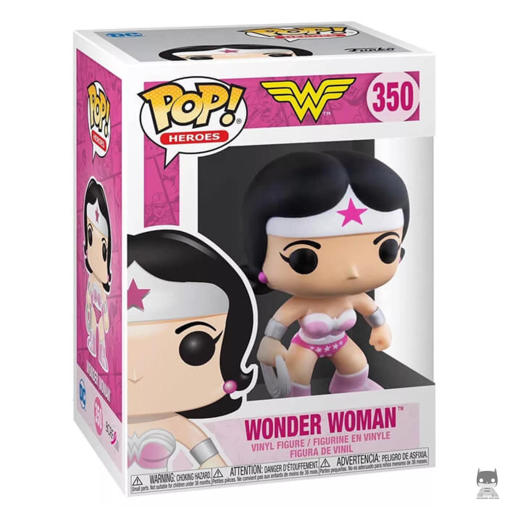 Figura Funko Pop! Wonder Woman (Octubre rosa) en su caja