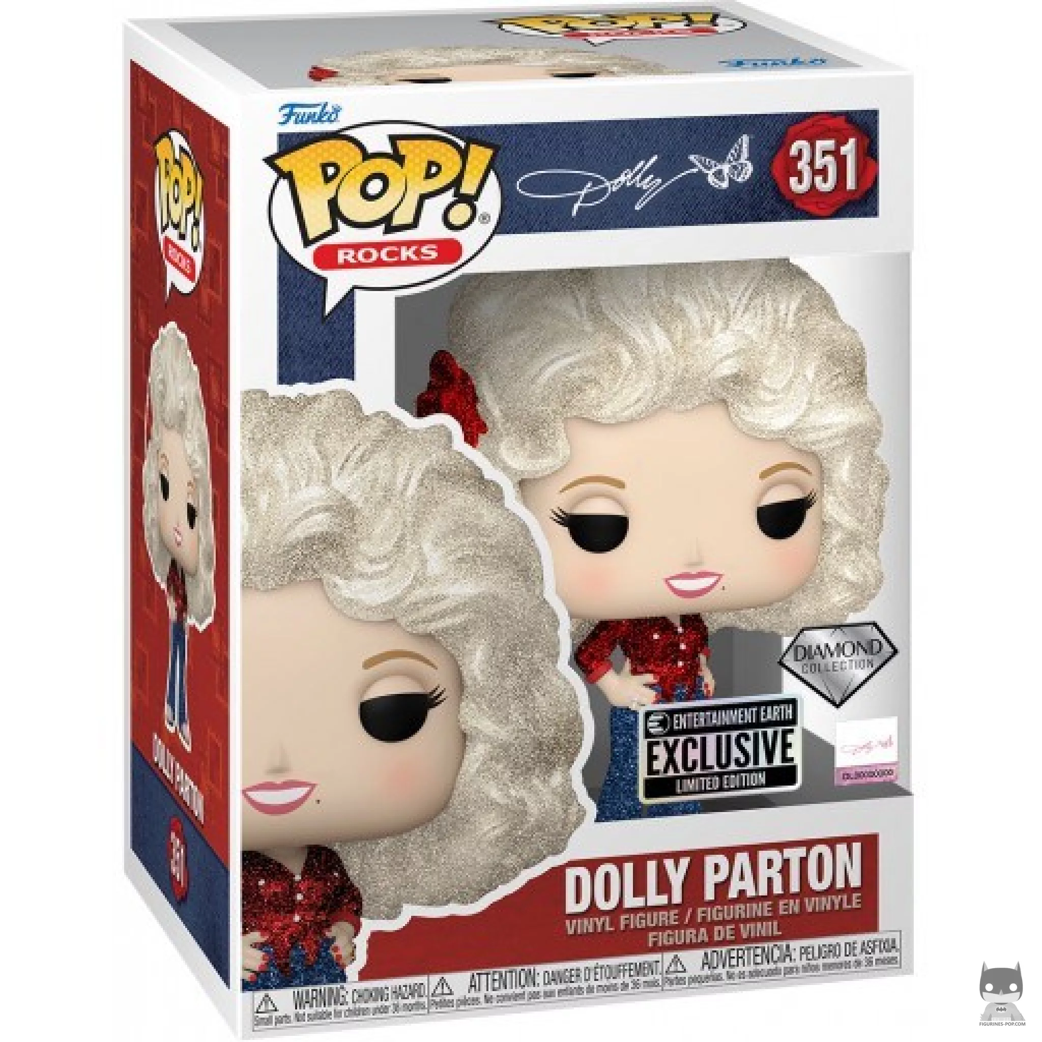 Figura Funko Pop! Dolly Parton (Purpurina de diamante) en su caja