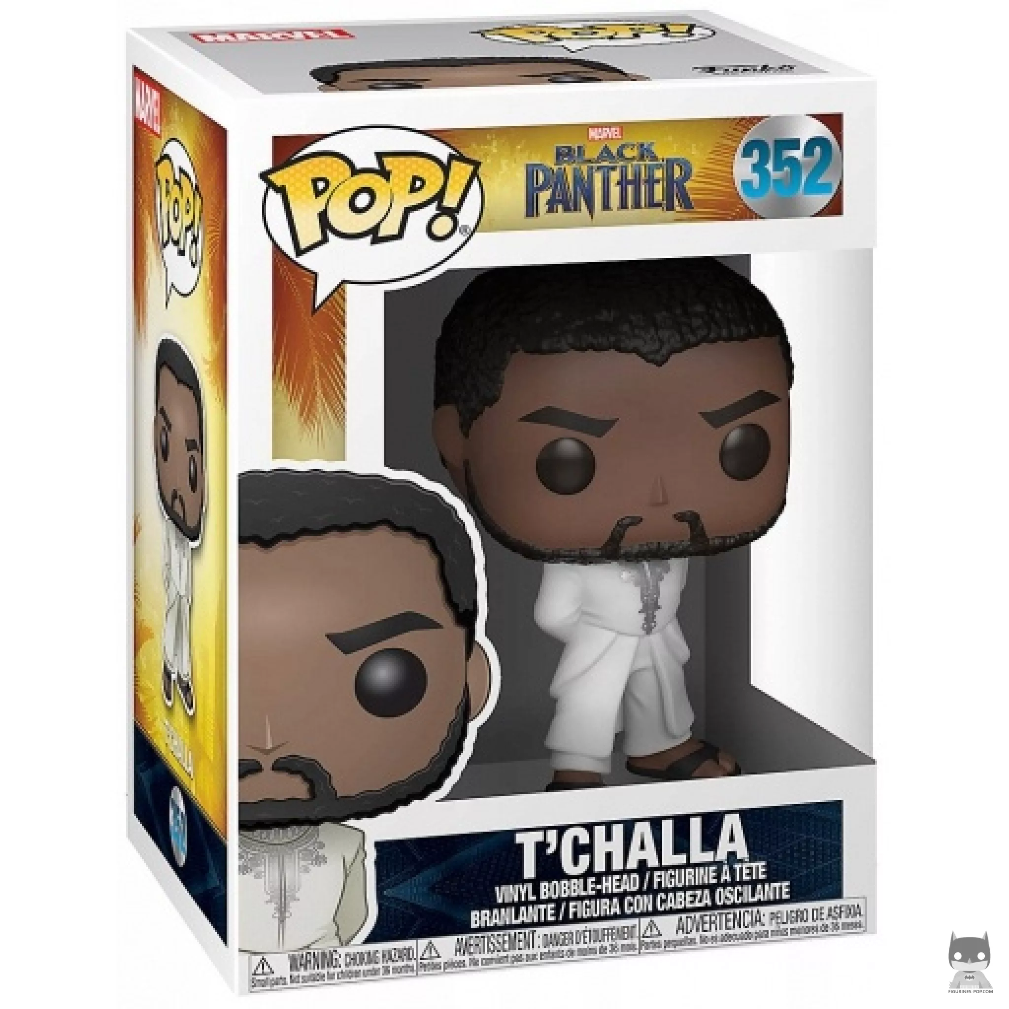 Figura Funko Pop! T'Challa (Blanco) en su caja
