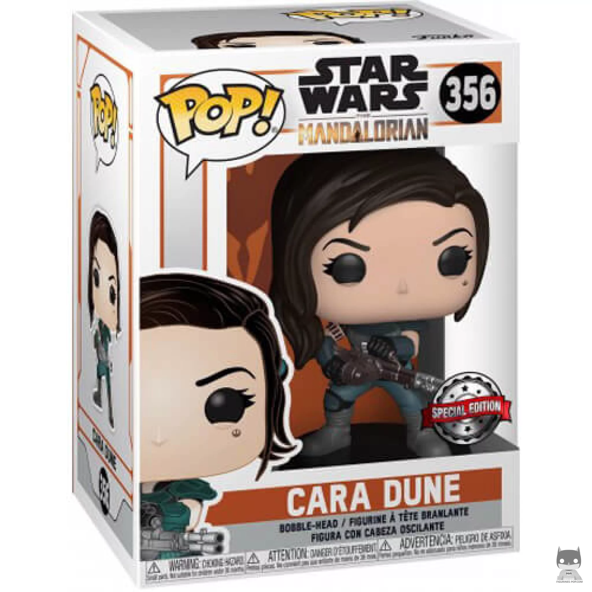Figura Funko Pop! Cara Dune con arma en su caja