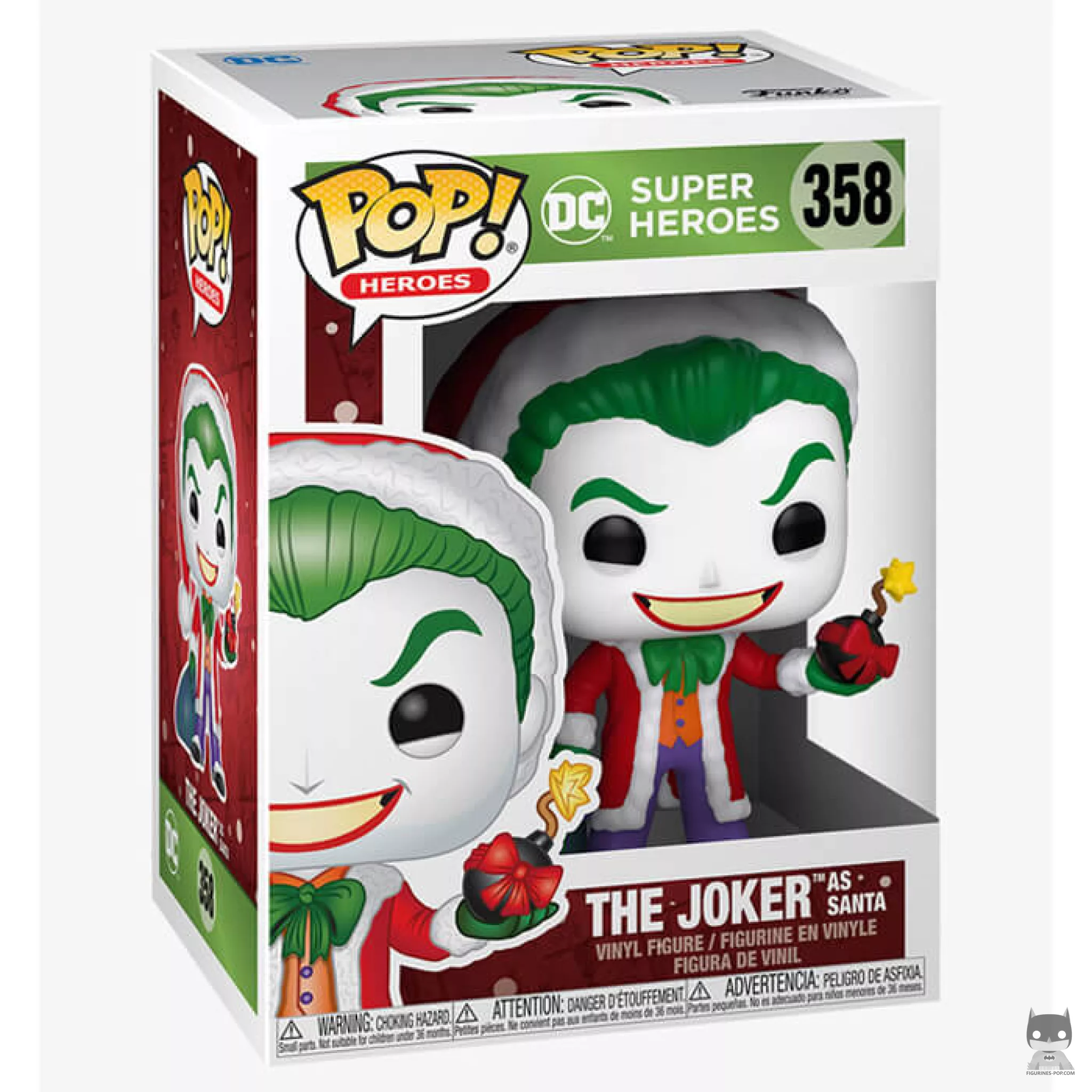 Figura Funko Pop! Joker como Papá Noel en su caja