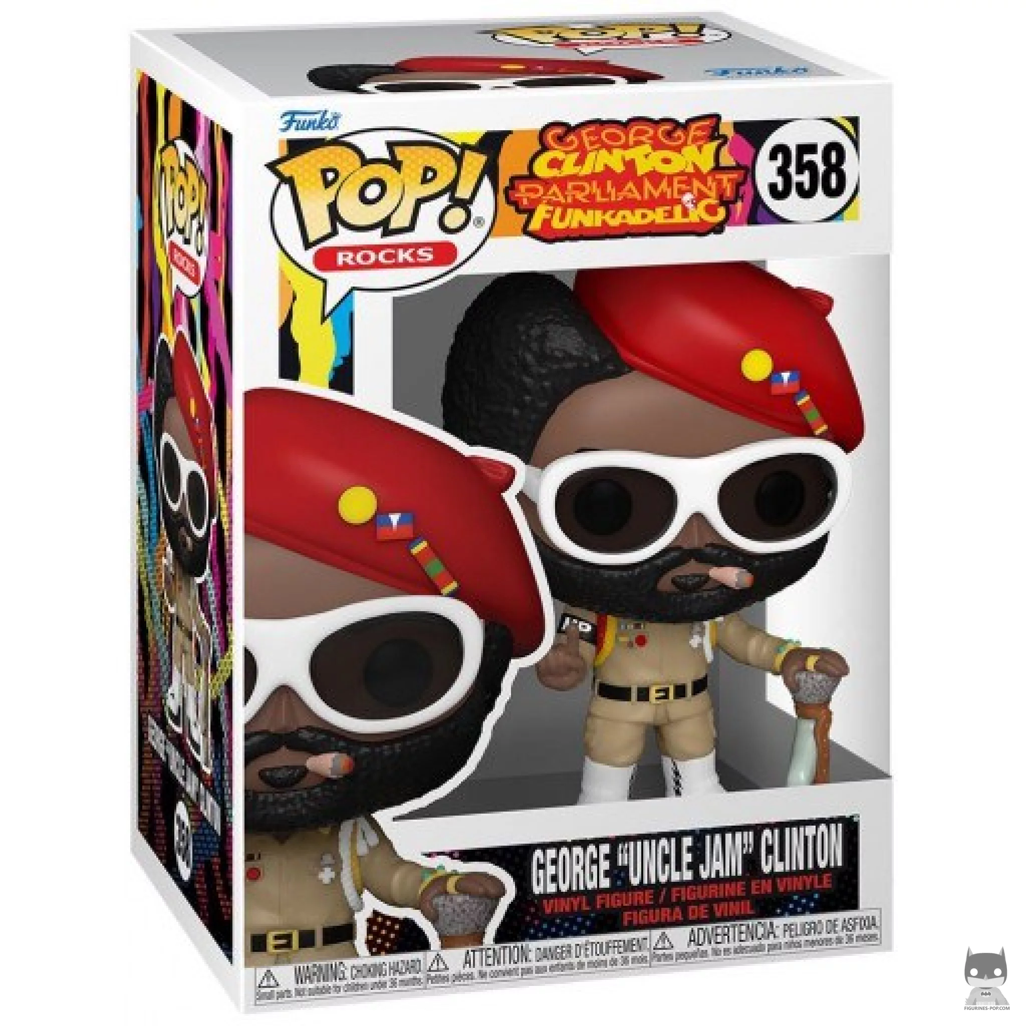 Figura Funko Pop! George "Uncle Jam" Clinton en su caja
