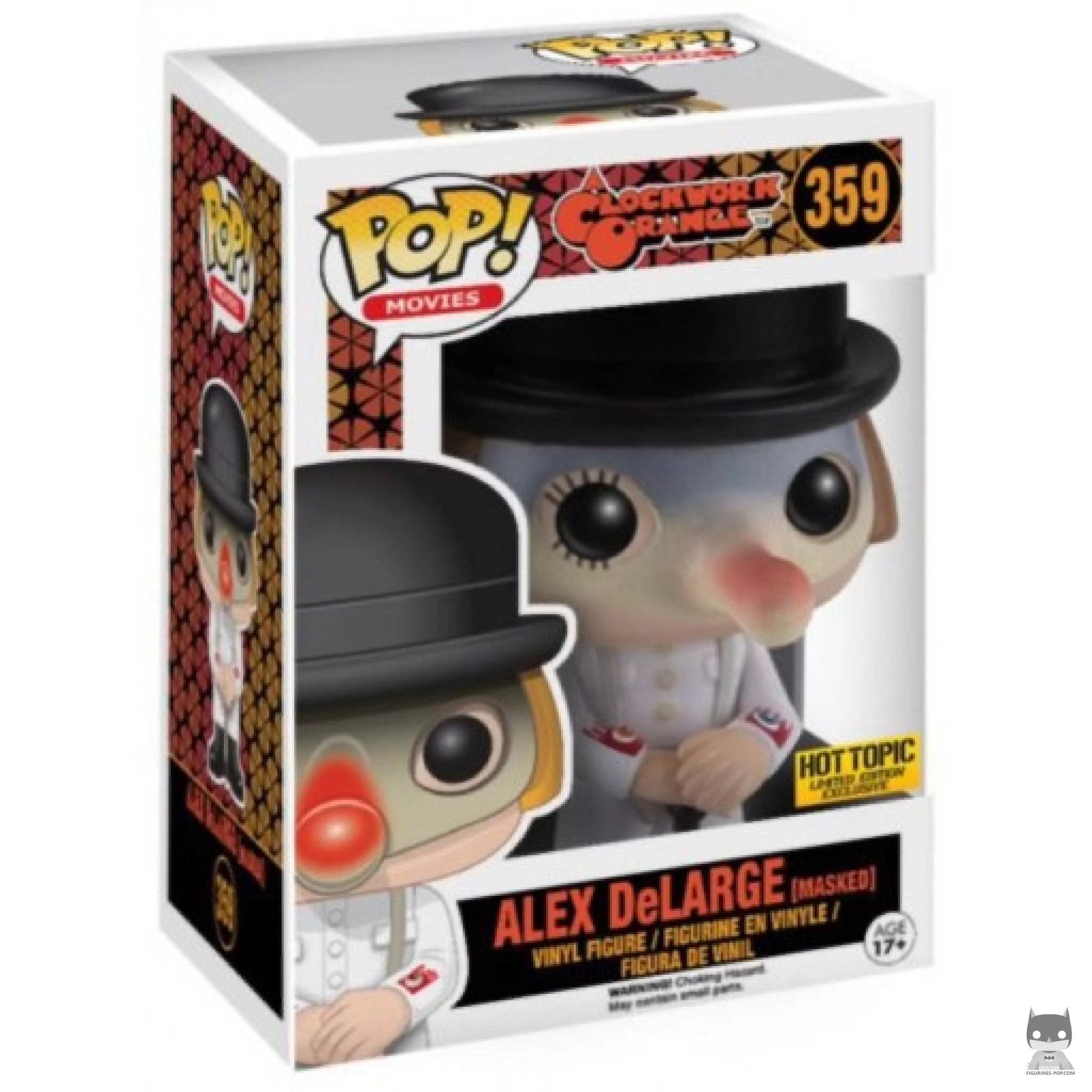 Figura Funko Pop! Alex DeLarge con máscara en su caja