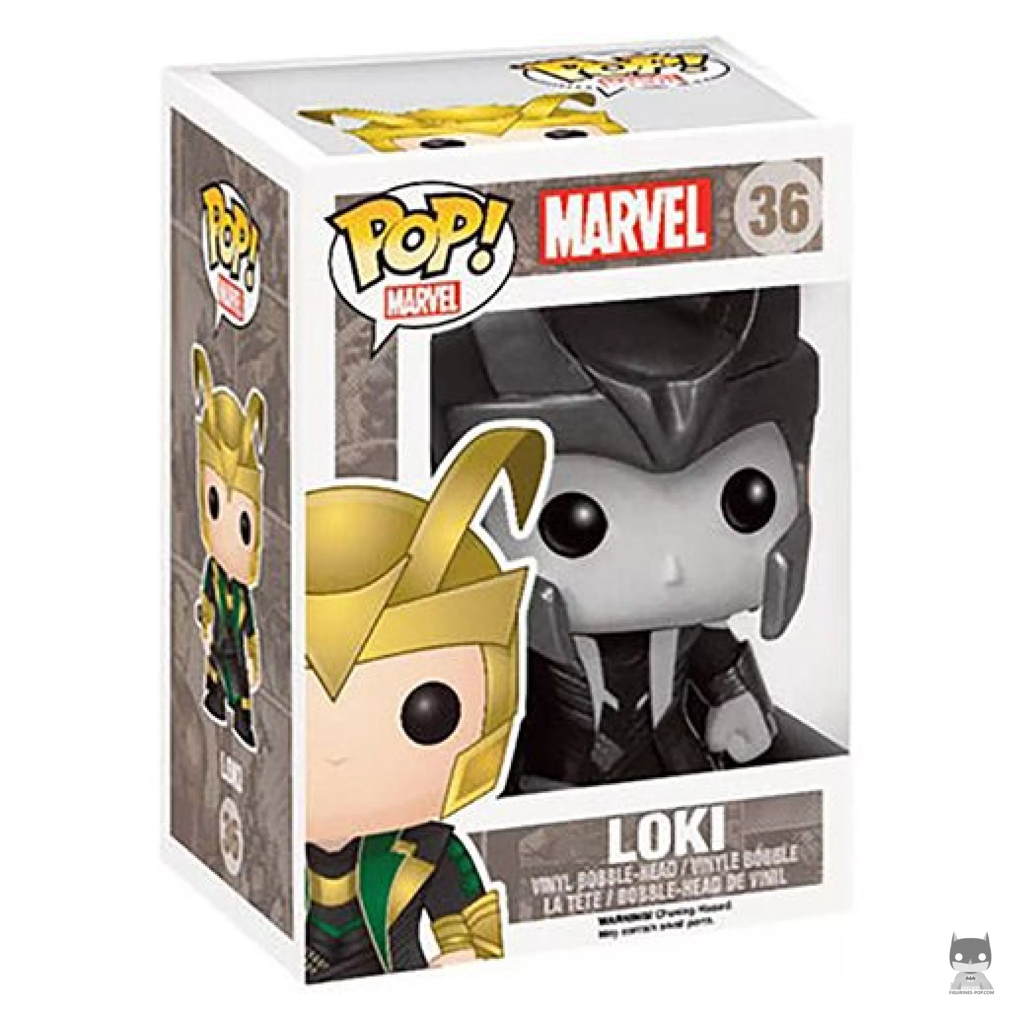 Figura Funko Pop! Loki (Blanco y negro) en su caja