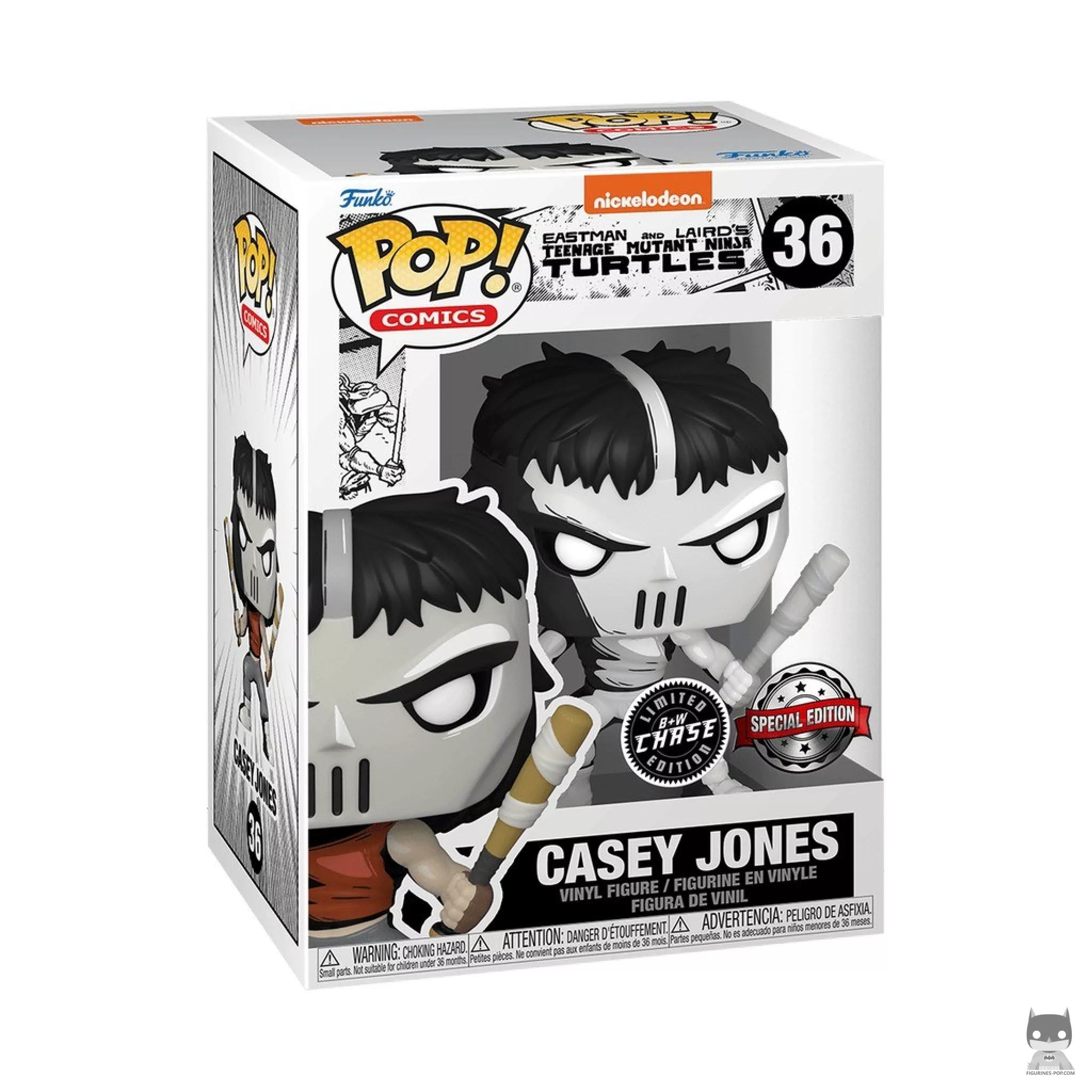 Figura Funko Pop! Casey Jones (Negro & Chase blanco) en su caja