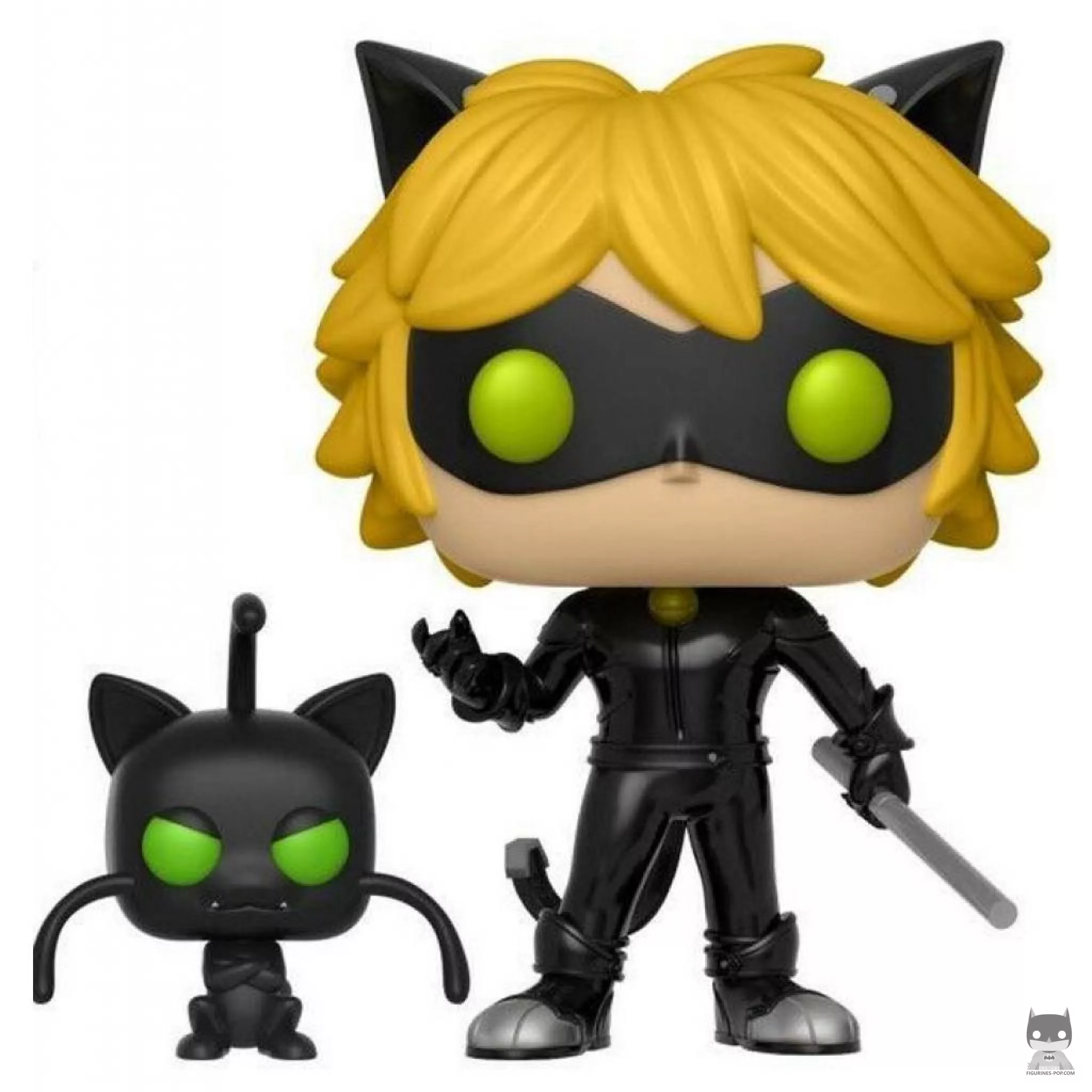 Figura Funko Pop! Cat Noir con Plagg (Prodigiosa: Las aventuras de Ladybug)
