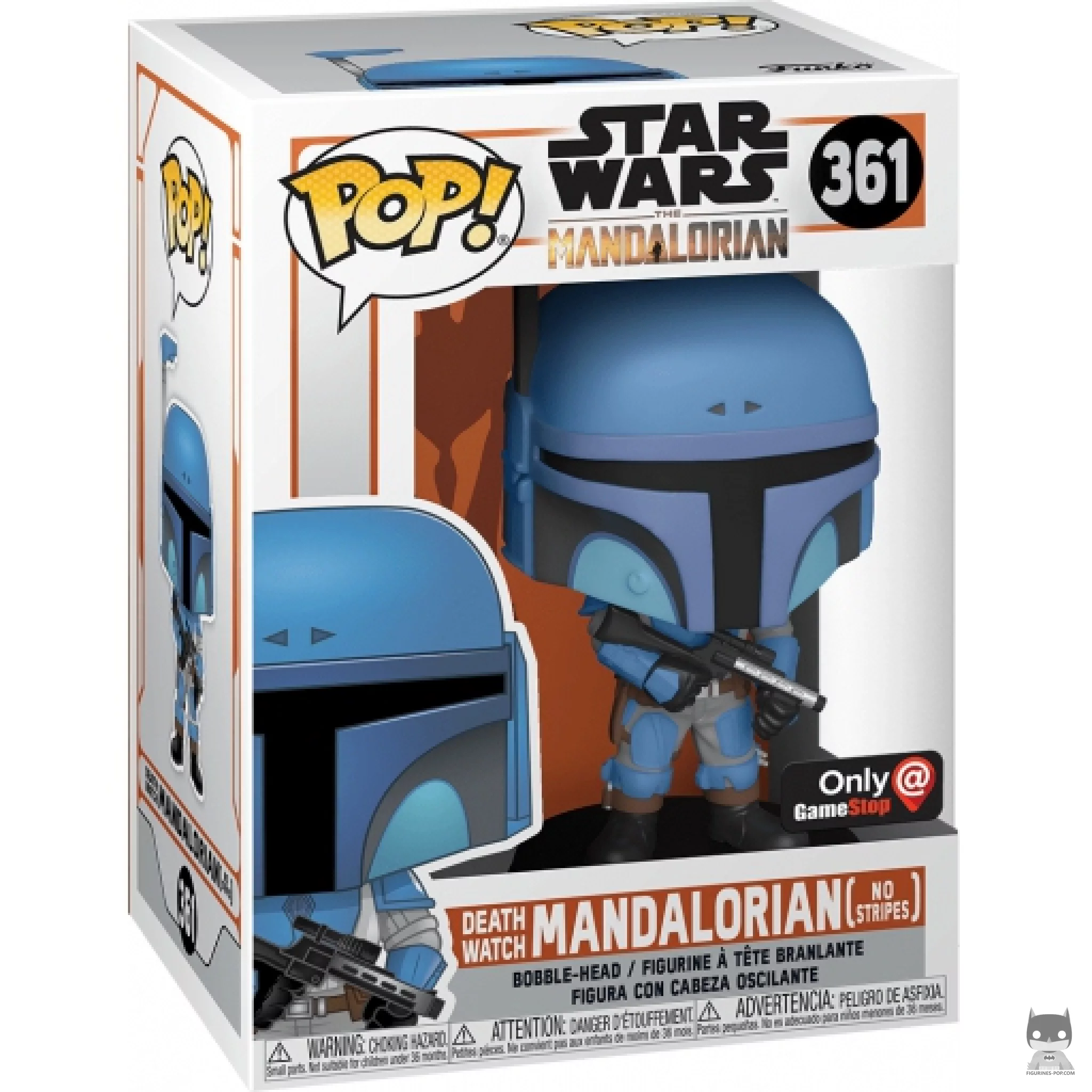 Figura Funko Pop! Mandaloriano de la Guardia de la Muerte (Sin rayas) en su caja