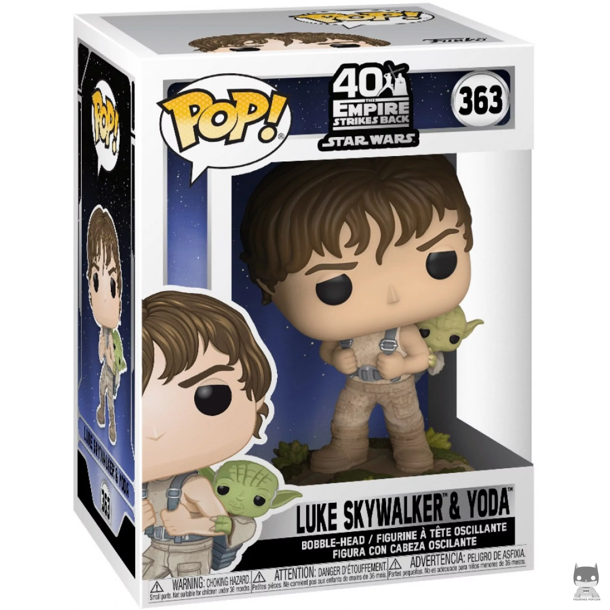 Figura Funko Pop! Luke Skywalker & Yoda en su caja