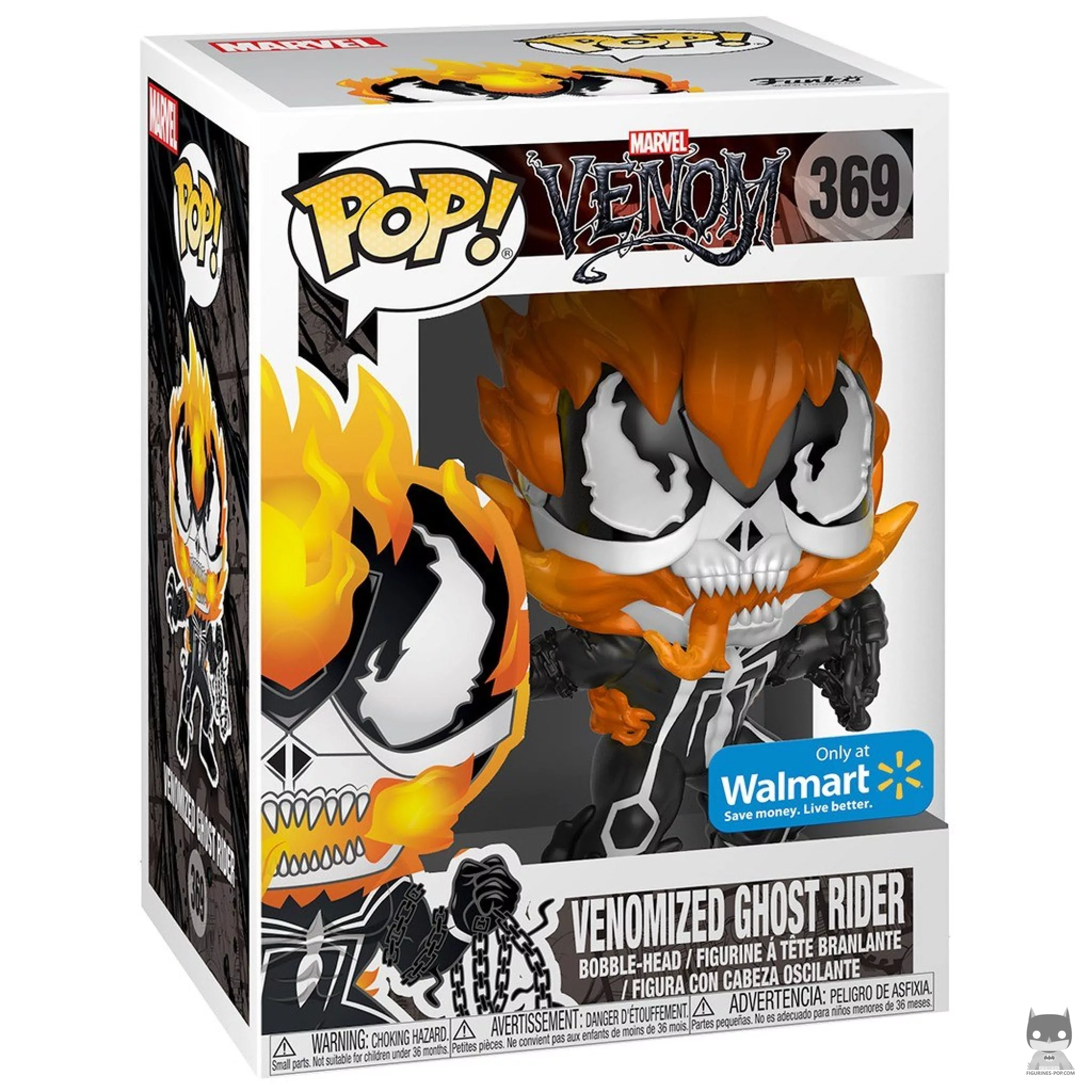 Figura Funko Pop! Ghost Rider venomizado en su caja
