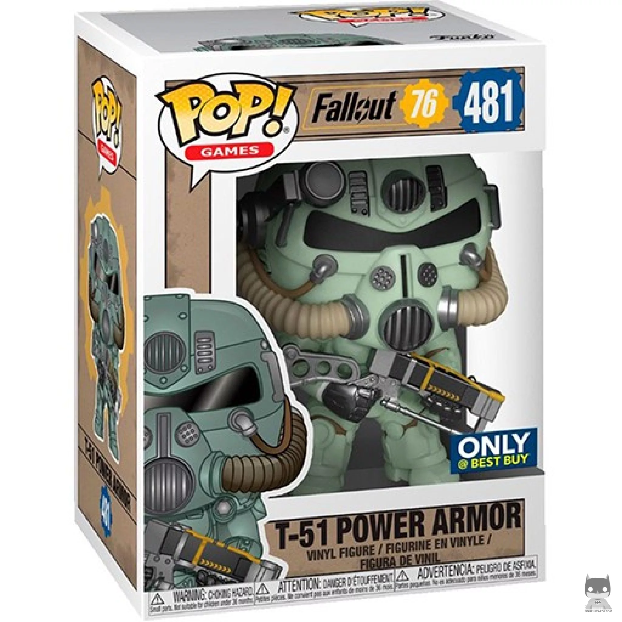 Figura Funko Pop! Servoarmadura T-51 (Verde) en su caja