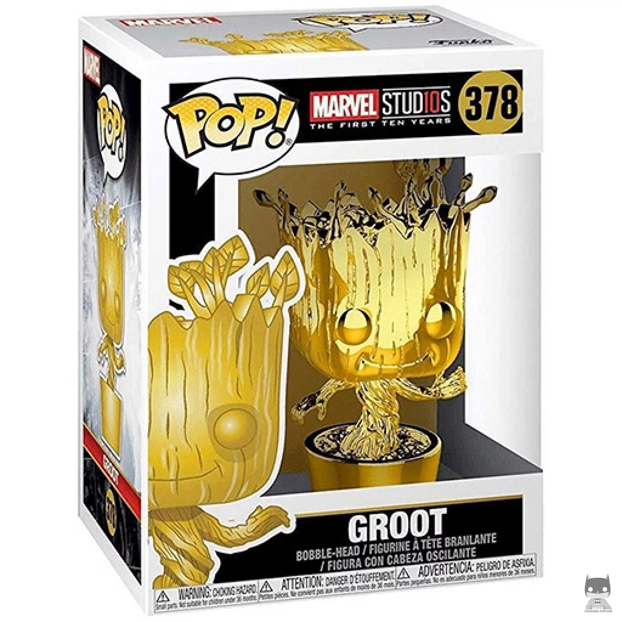 Figura Funko Pop! Groot (Dorado) en su caja
