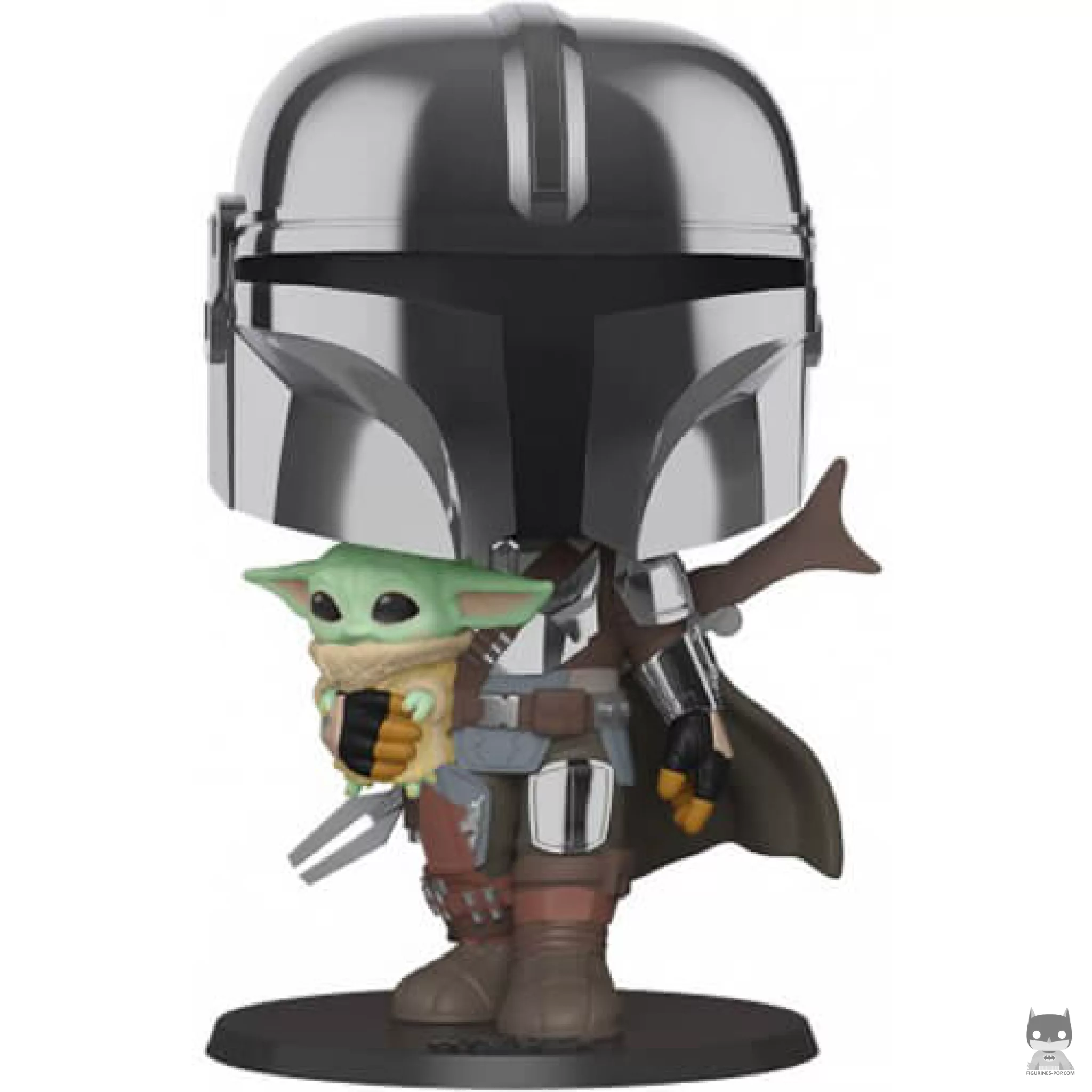 Figura Funko Pop! Mandaloriano con El Niño (Cromado & Supersized) (The Mandalorian (Star Wars))