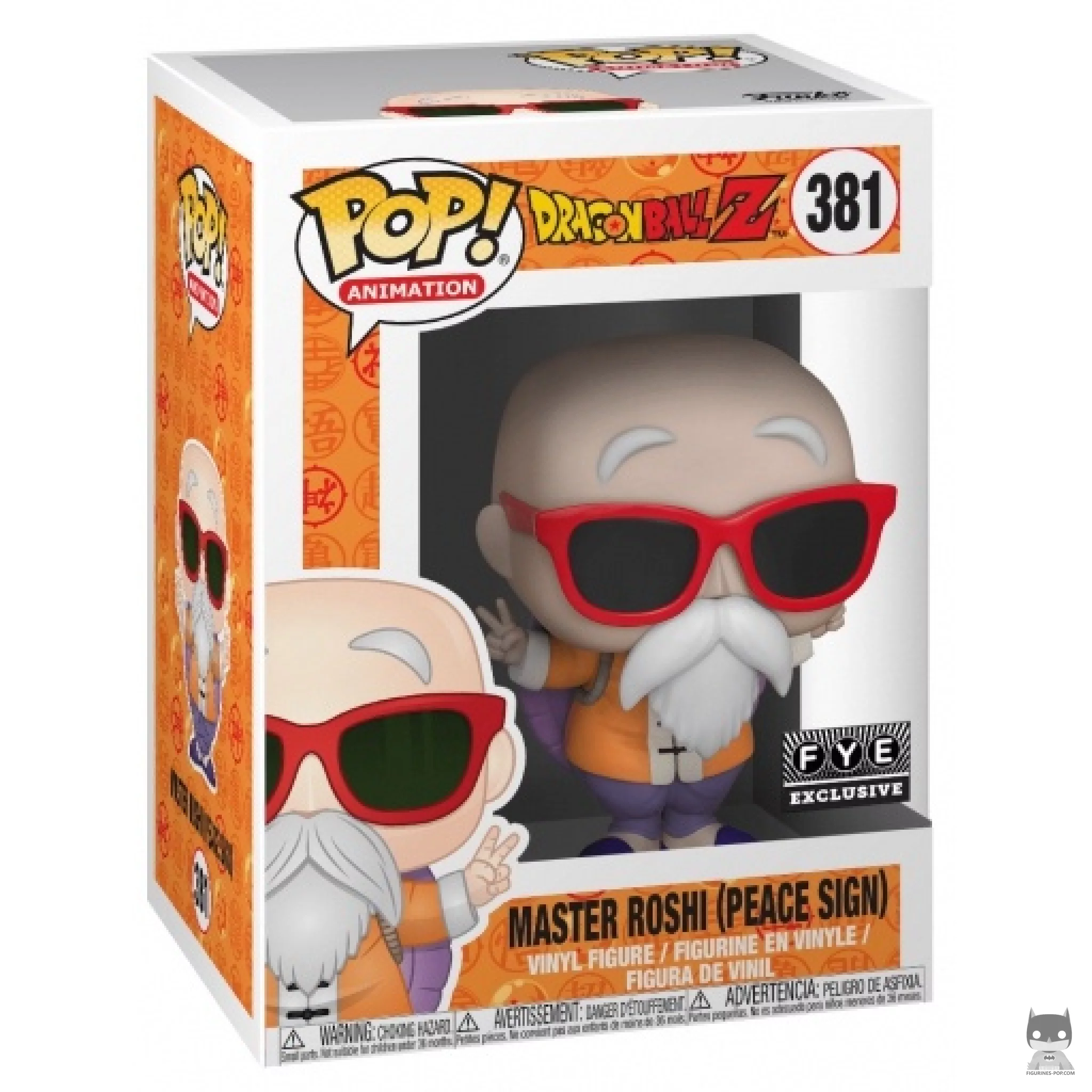 Figura Funko Pop! Muten Roshi haciendo el signo de la paz en su caja