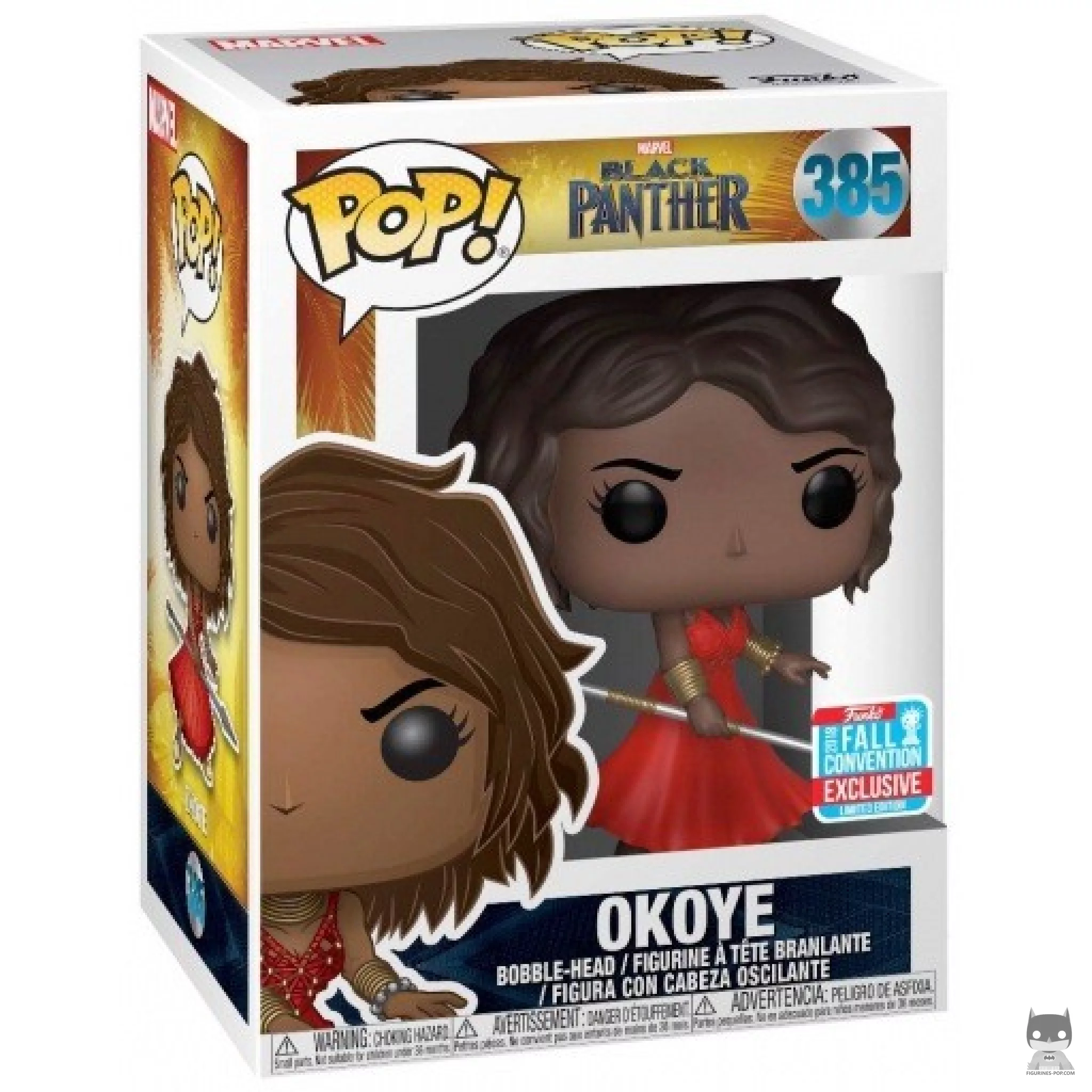 Figura Funko Pop! Okoye (Vestido rojo) en su caja