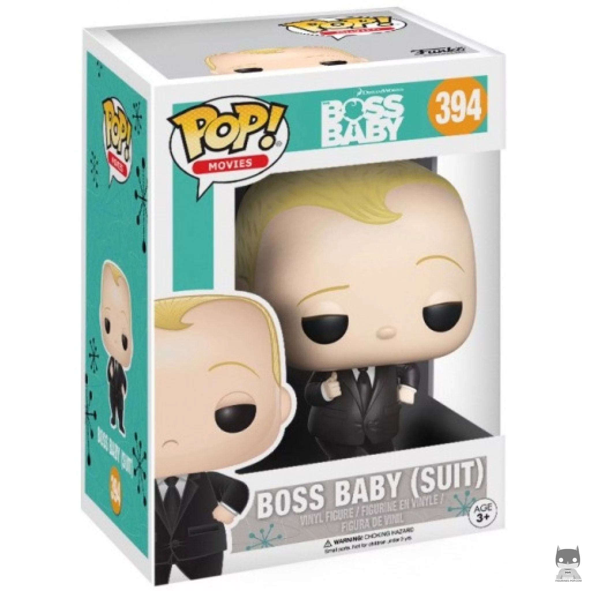 Figura Funko Pop! El bebé jefazo con traje y corbata en su caja