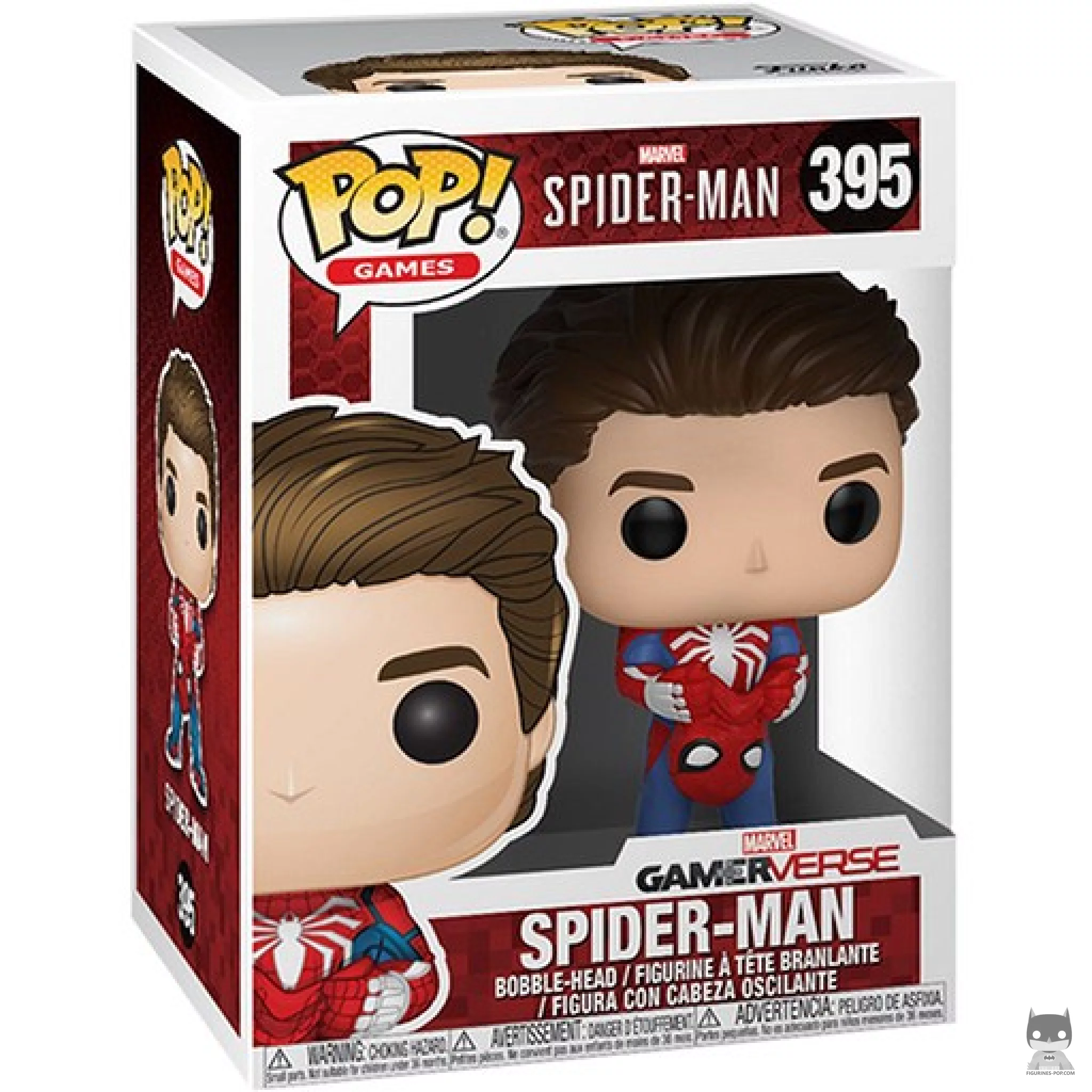 Figura Funko Pop! Spider-Man (Traje de araña blanca sin máscara) en su caja