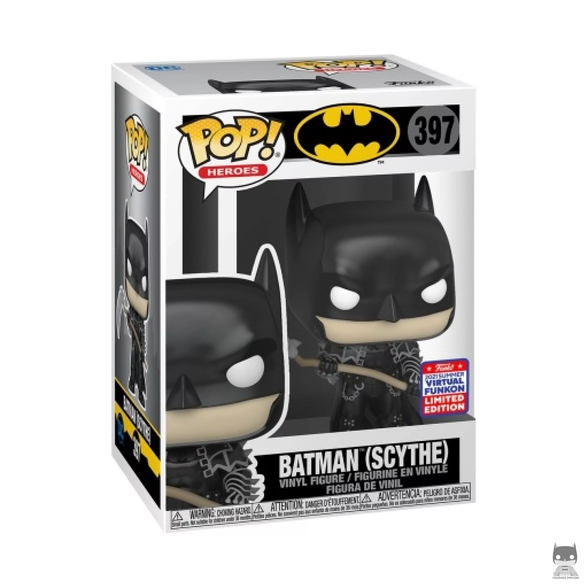 Figura Funko Pop! Batman con guadaña en su caja