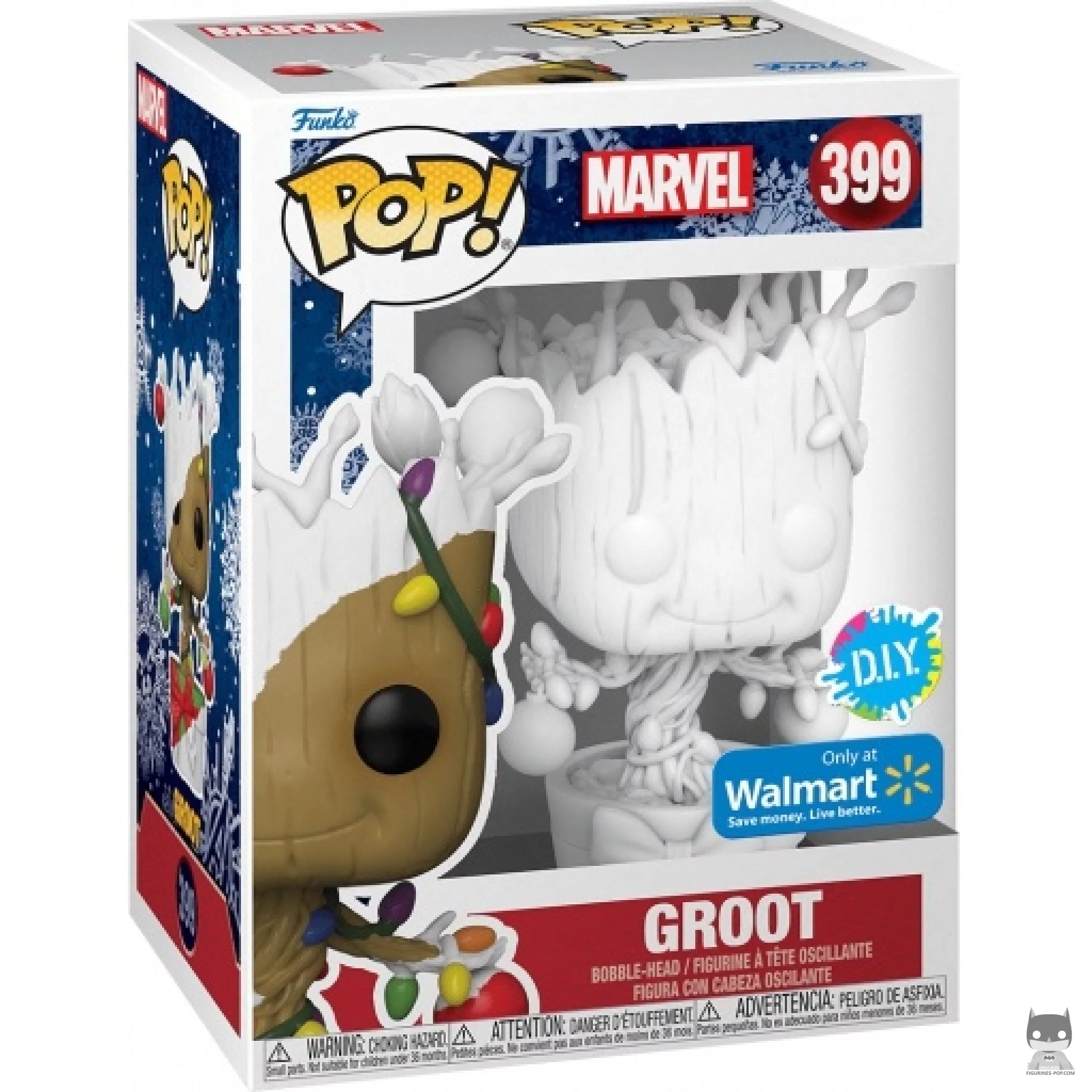 Figura Funko Pop! Groot (Navidad) (DIY) en su caja