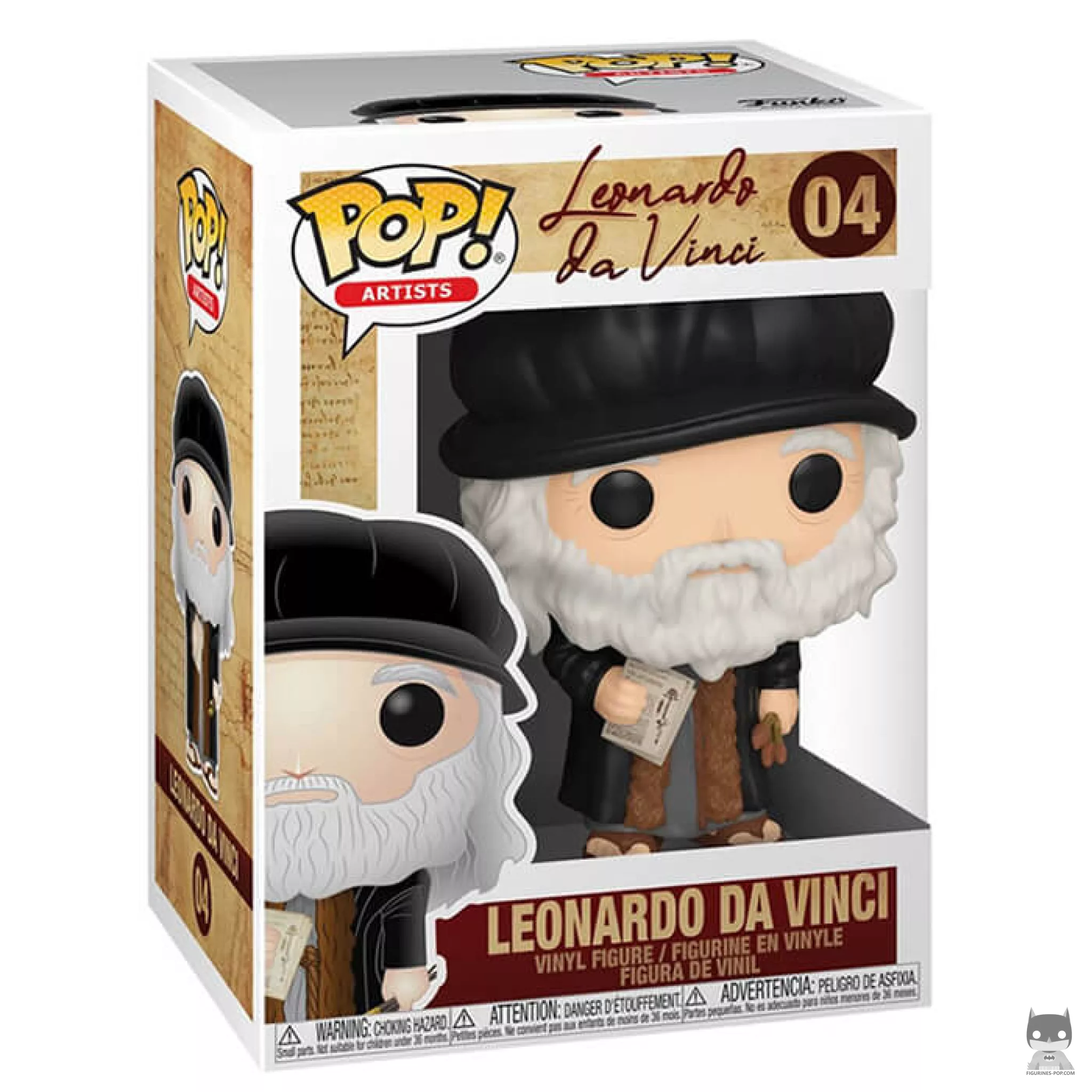 Figura Funko Pop! Leonardo da Vinci en su caja