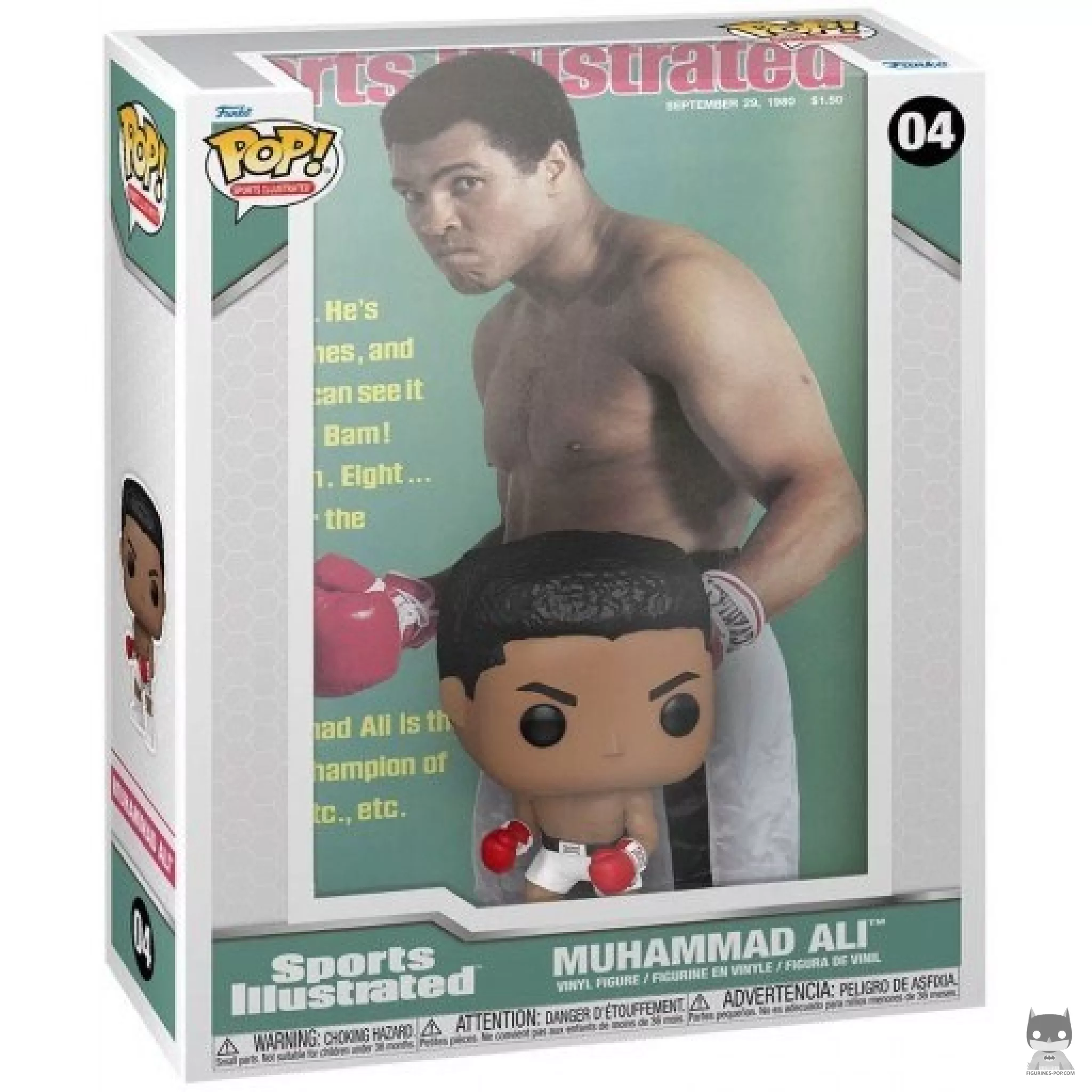 Figura Funko Pop! Portada de Sports Illustrated: Muhammad Ali en su caja