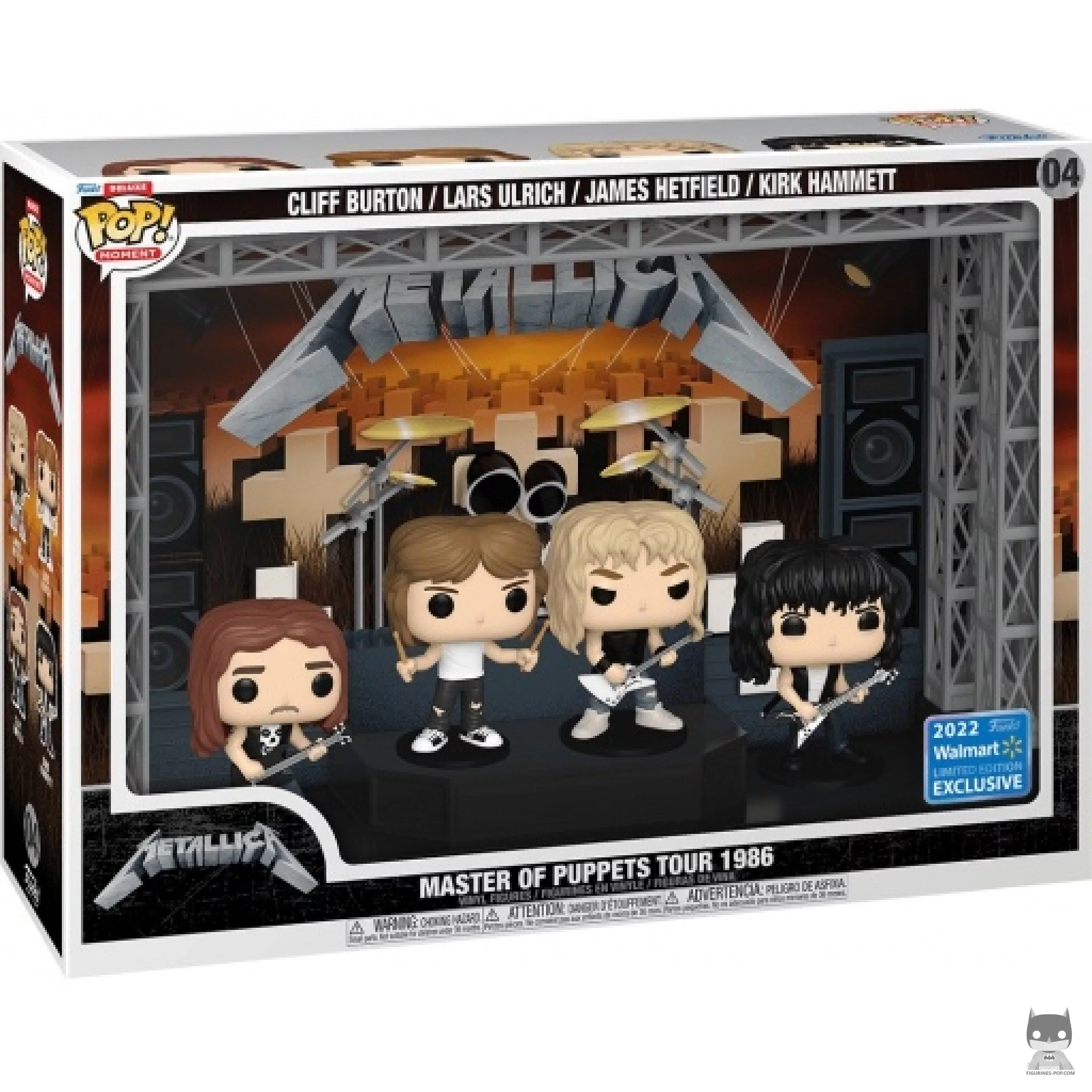 Figura Funko Pop! Metallica: Master of Puppets Tour 1986 en su caja