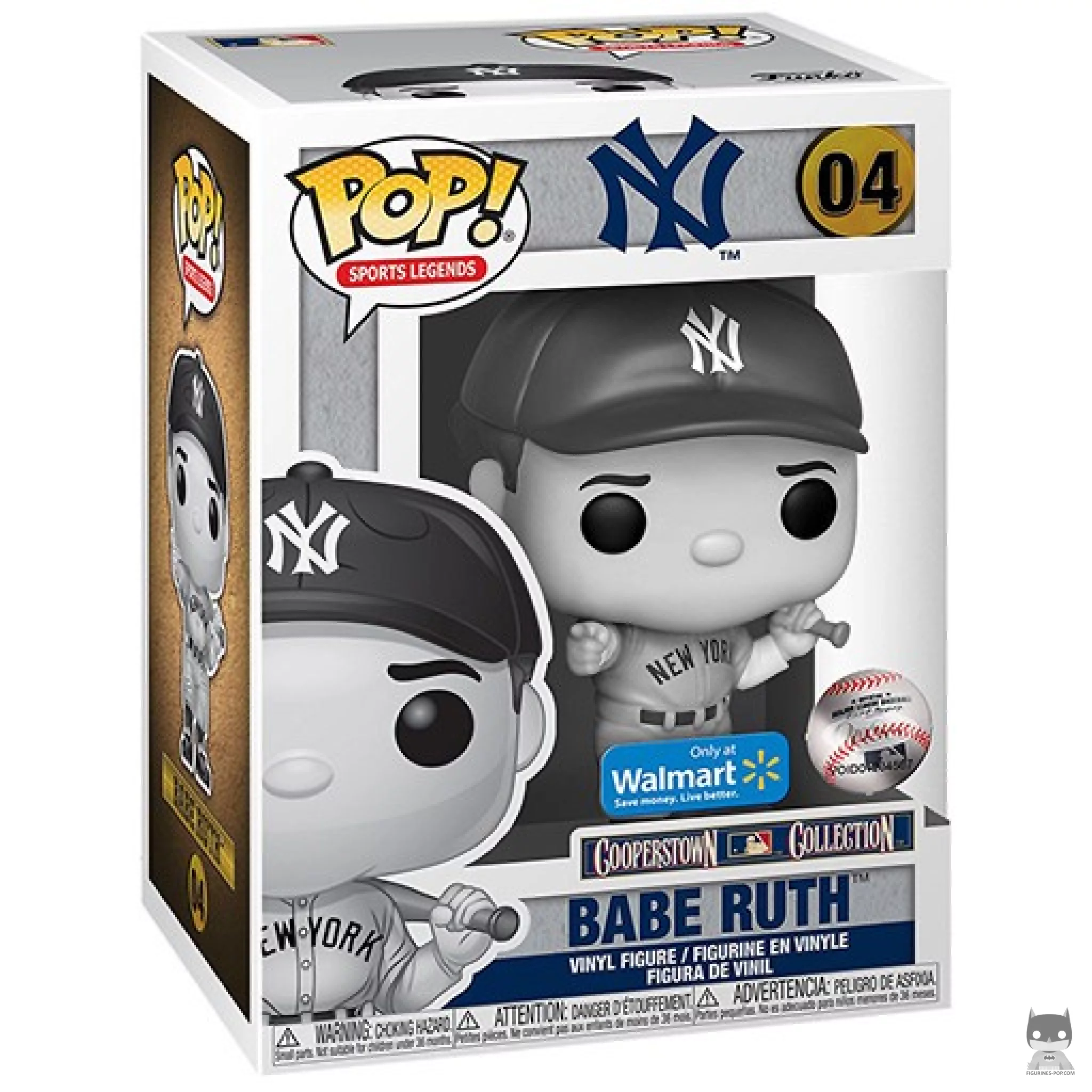 Figura Funko Pop! Babe Ruth (Blanco y negro) en su caja