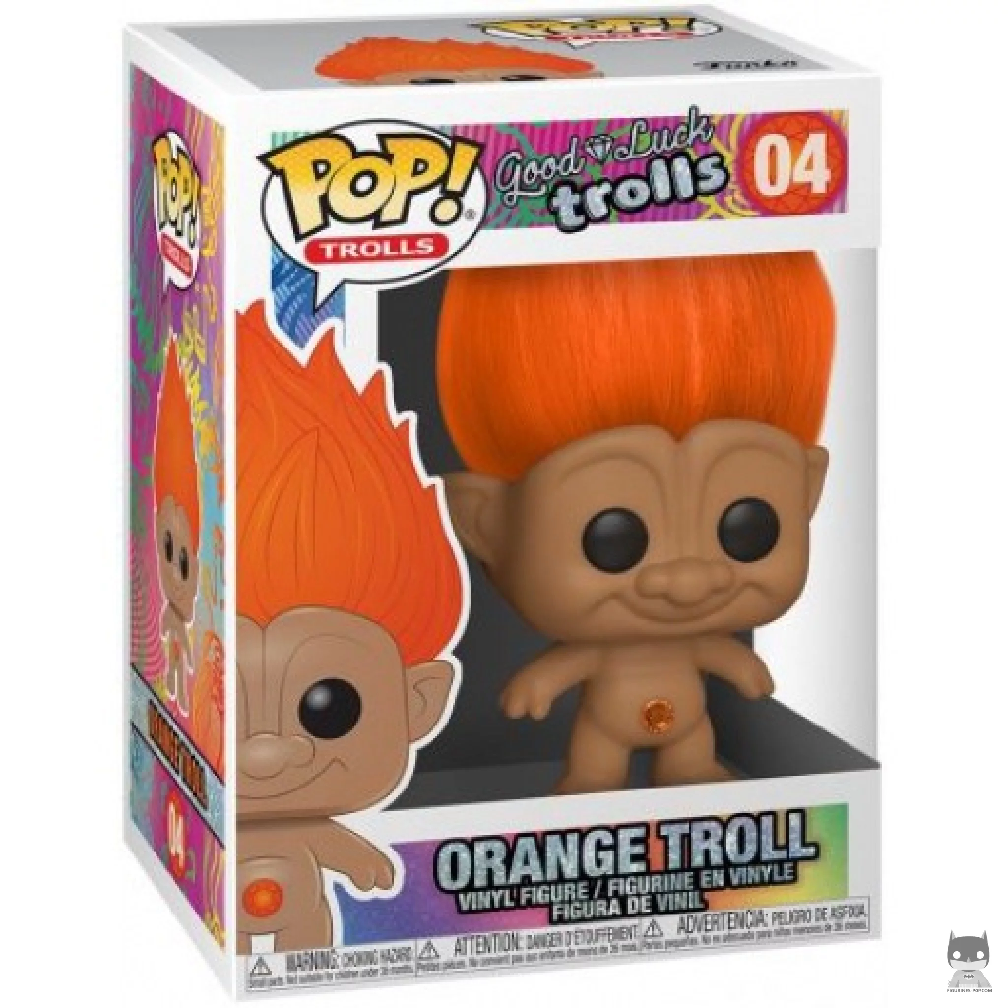 Figura Funko Pop! Troll naranja en su caja