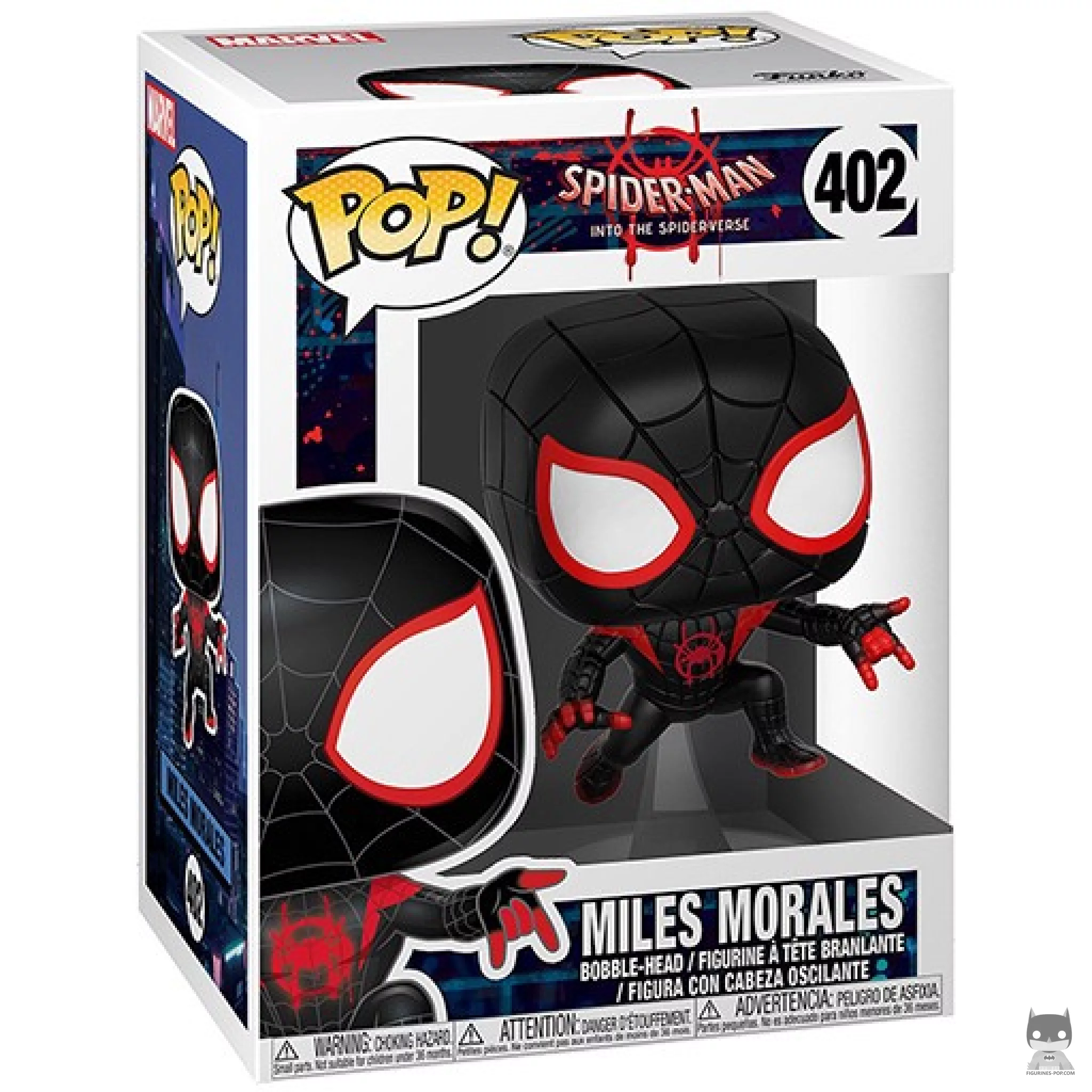 Figura Funko Pop! Miles Morales (Traje de araña) en su caja