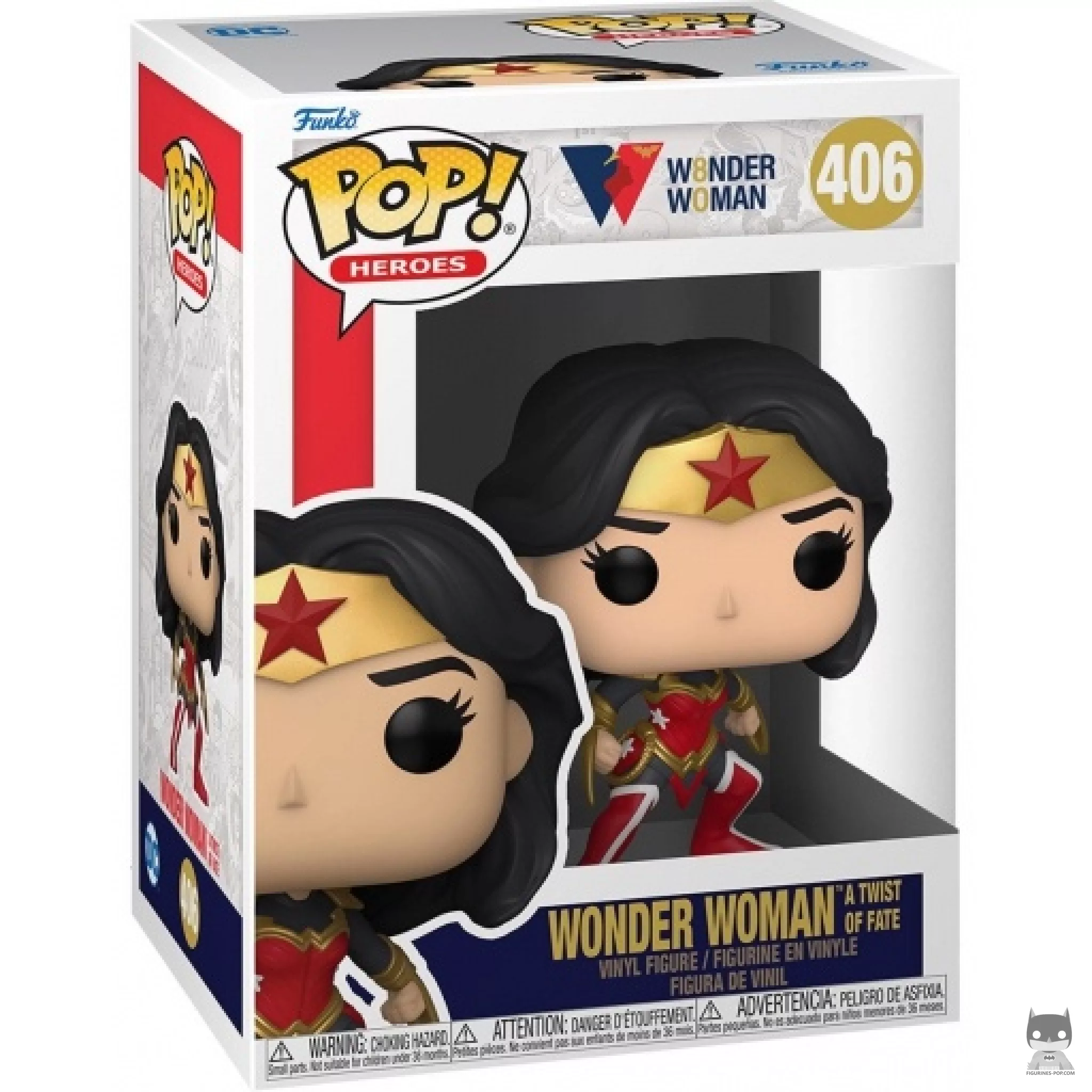 Figura Funko Pop! Wonder Woman A Twist of Fate en su caja