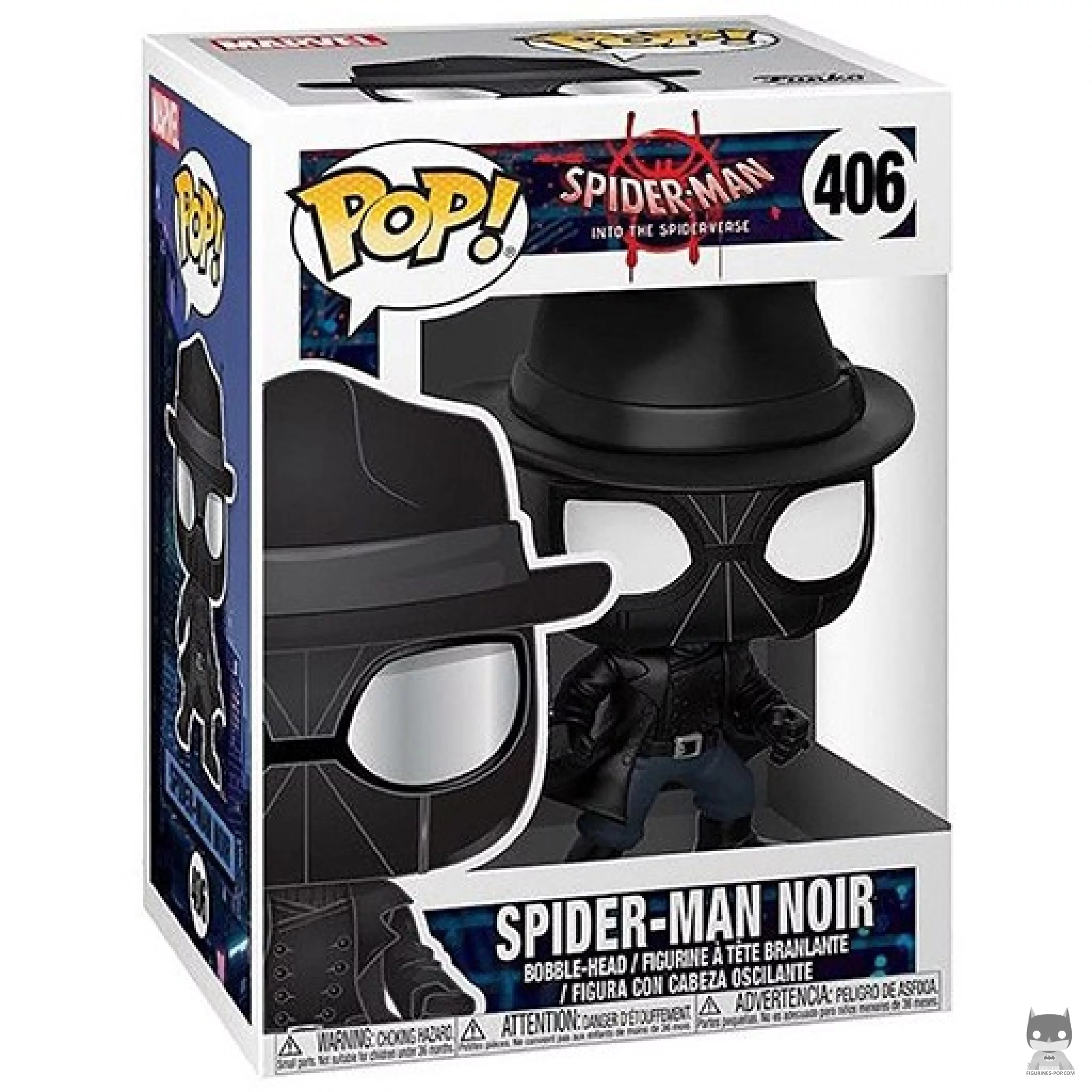 Figura Funko Pop! Spider-Man Noir (con sombrero) en su caja