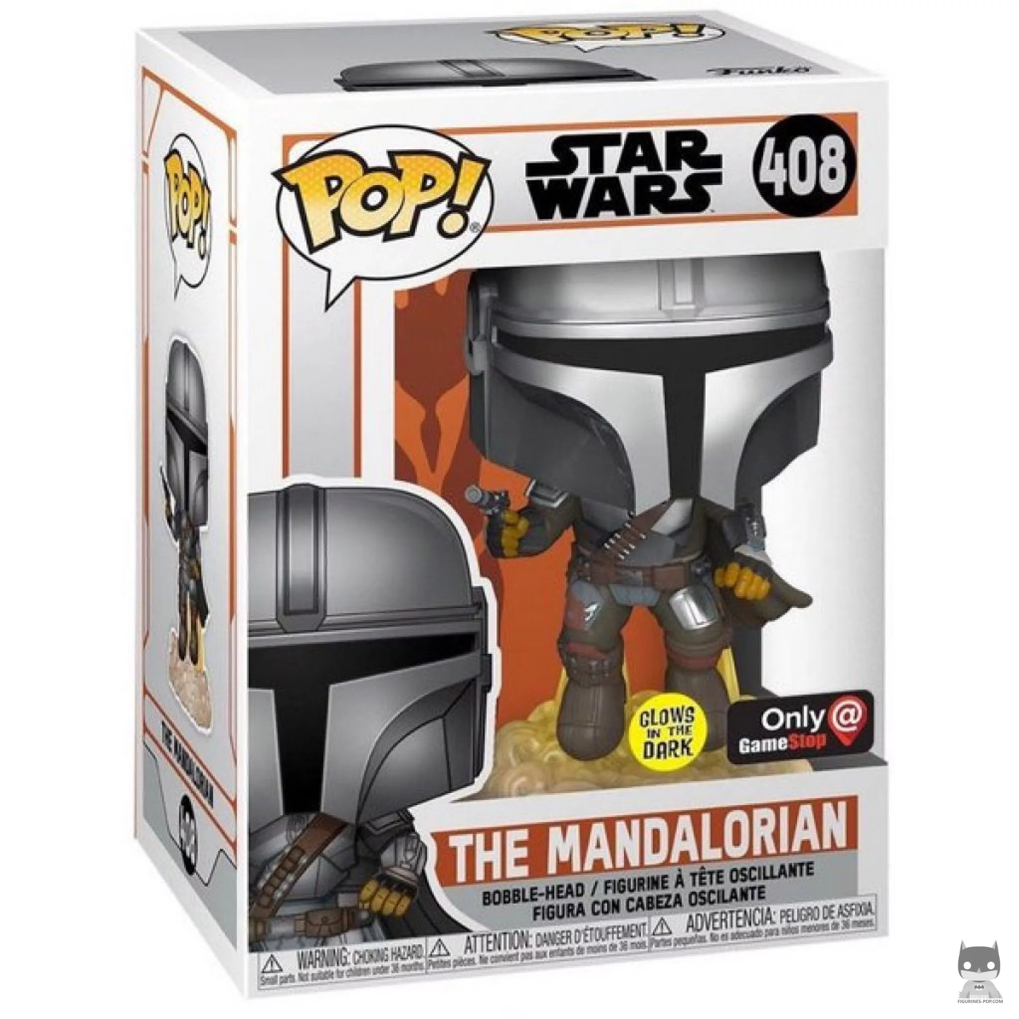 Figura Funko Pop! El Mandaloriano (Brilla en la oscuridad) en su caja