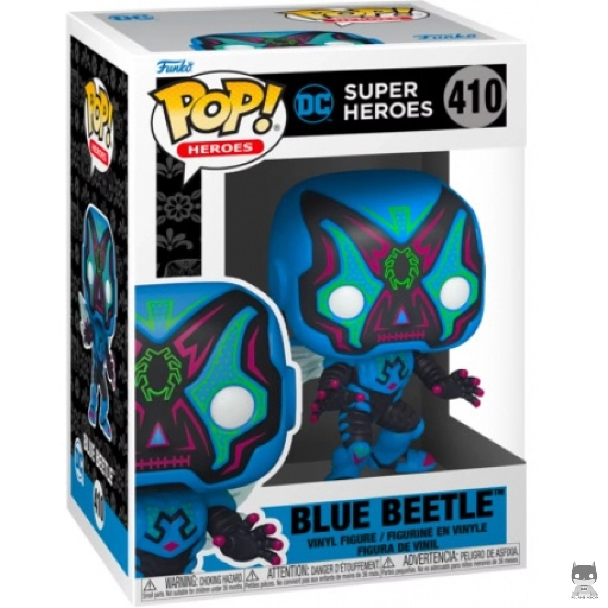 Figura Funko Pop! Blue Beetle (Día de los DC) en su caja