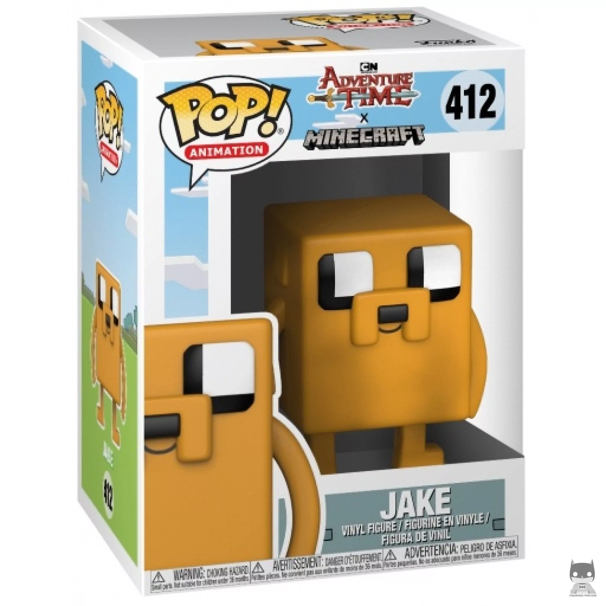 Figura Funko Pop! Jake el Perro (Estilo Minecraft) en su caja